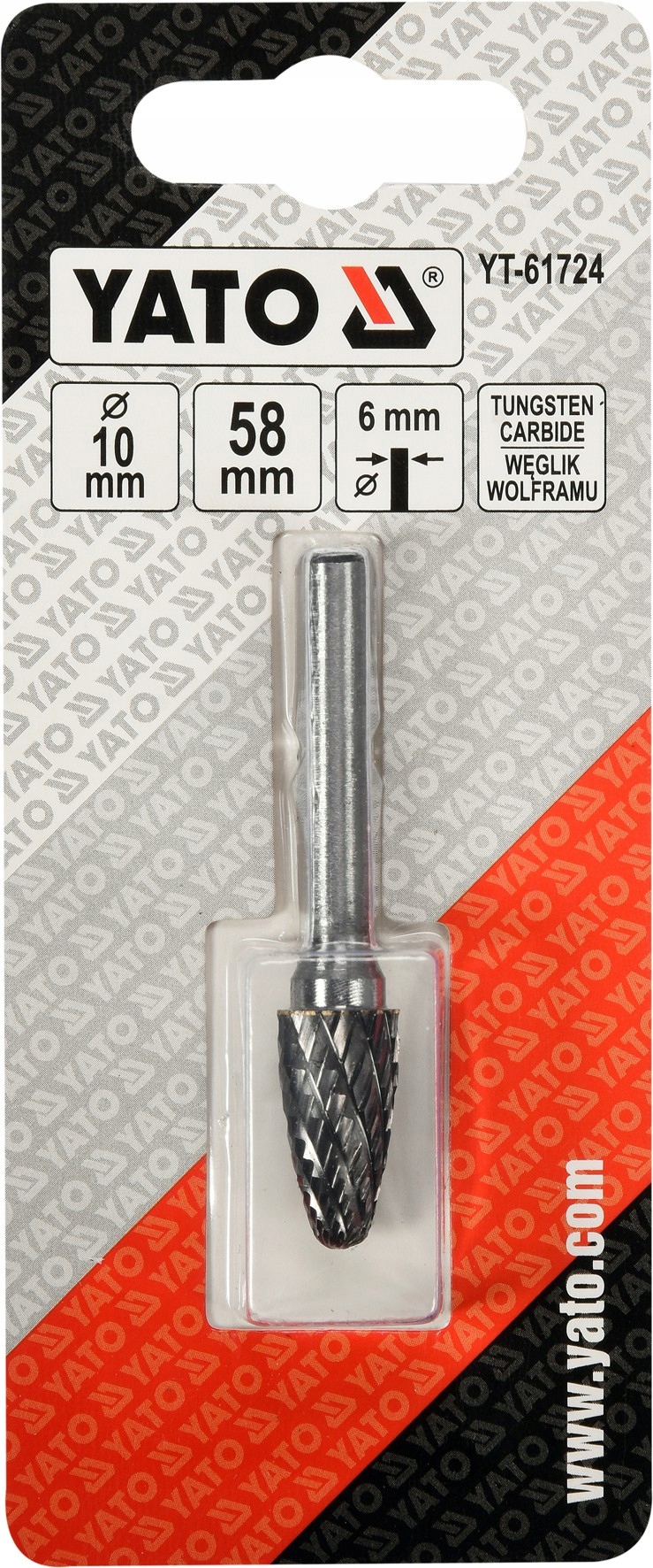 YATO FREZ PILNIK TRZPIENIOWY STOŻKOWY DO METALU Z WĘGLIKA WOLFRAMU YT-61724