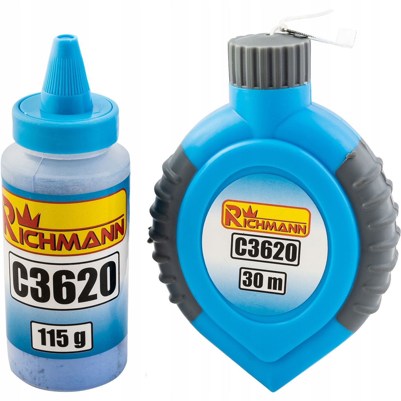 C3620 ZESTAW TRASERSKI KREDA NIEBIESKA + SZNUREK TRASERSKI 30M 115 RICHMANN