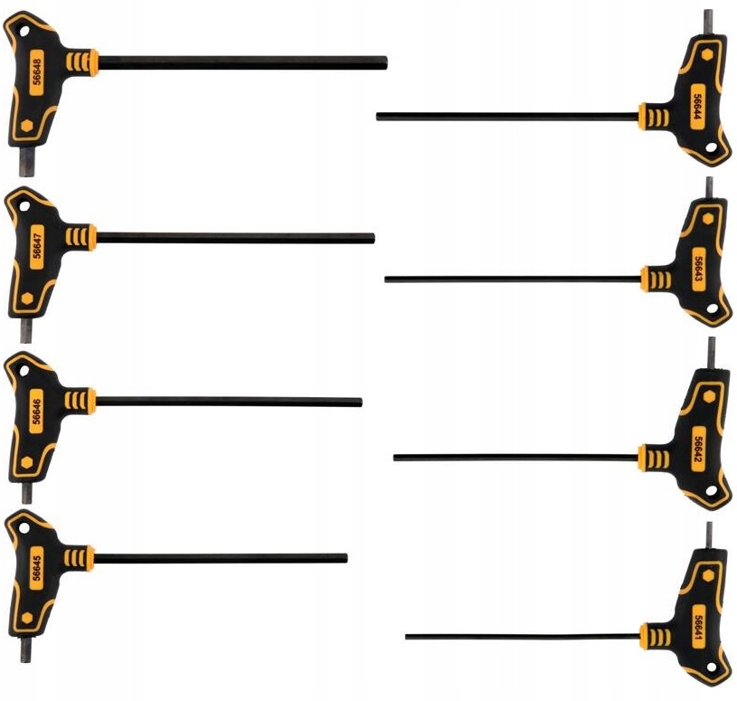 VOREL ZESTAW KLUCZY TRZPIENIOWYCH IMBUS HEX Z RĘKOJEŚCIĄ. 8 SZTUK 56649