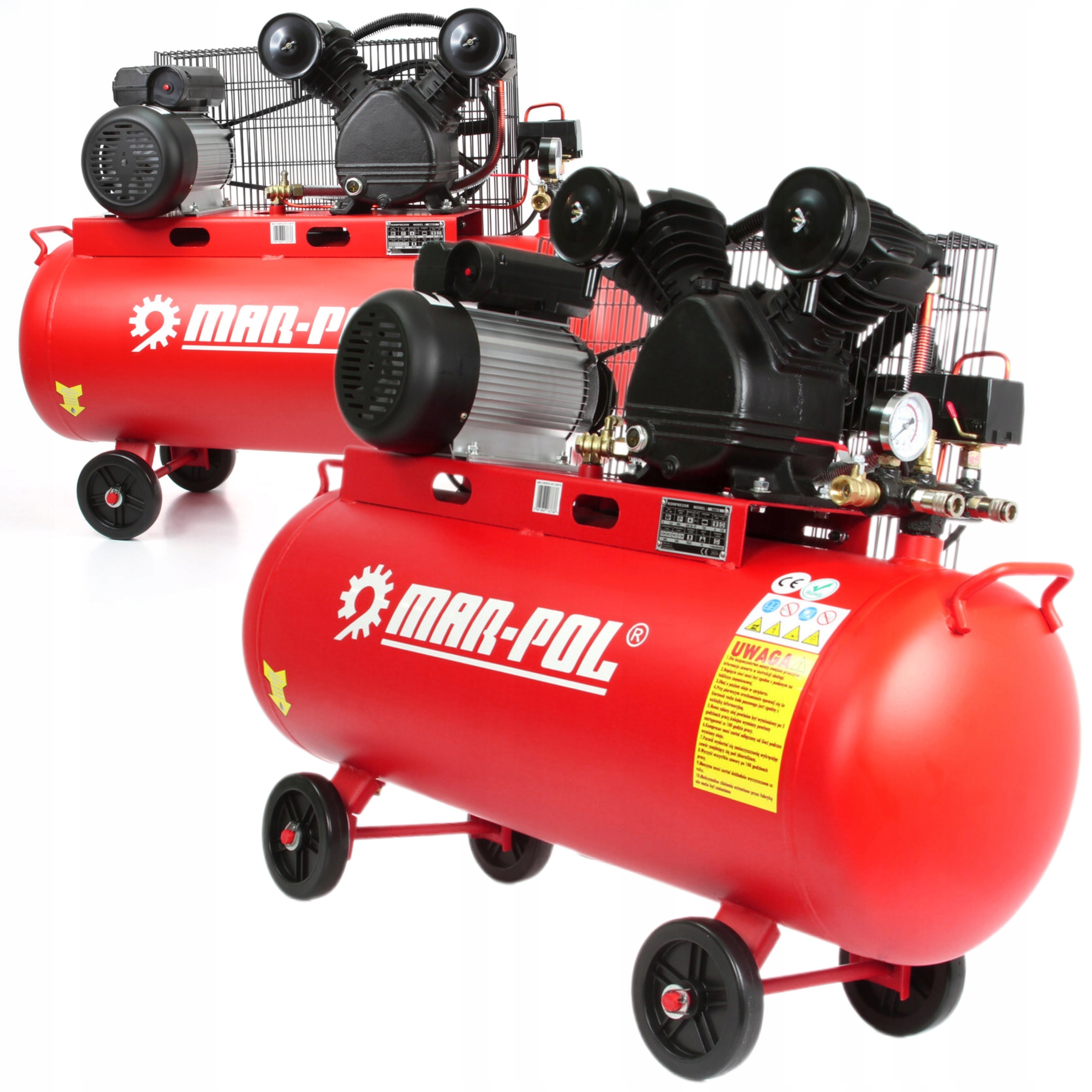 KOMPRESOR OLEJOWY SPRĘŻARKA ZBIORNIK 100L 3HP 2 TŁOKI 2 x 65mm UDT M88415
