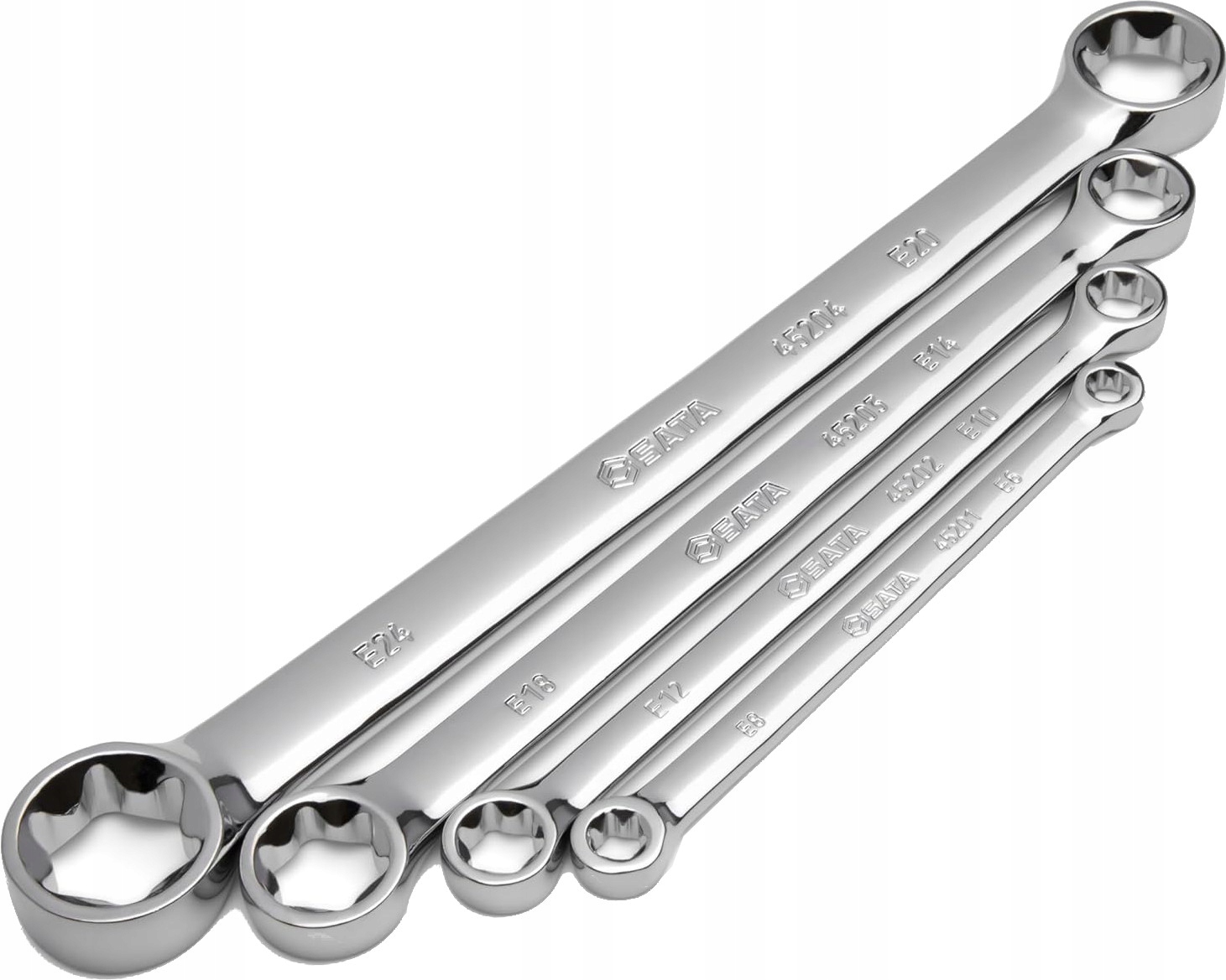 SATA ZESTAW 4 KLUCZY OCZKOWYCH E-TORX DWUSTRONNYCH WKŁAD SZUFLADY ST09012SJ