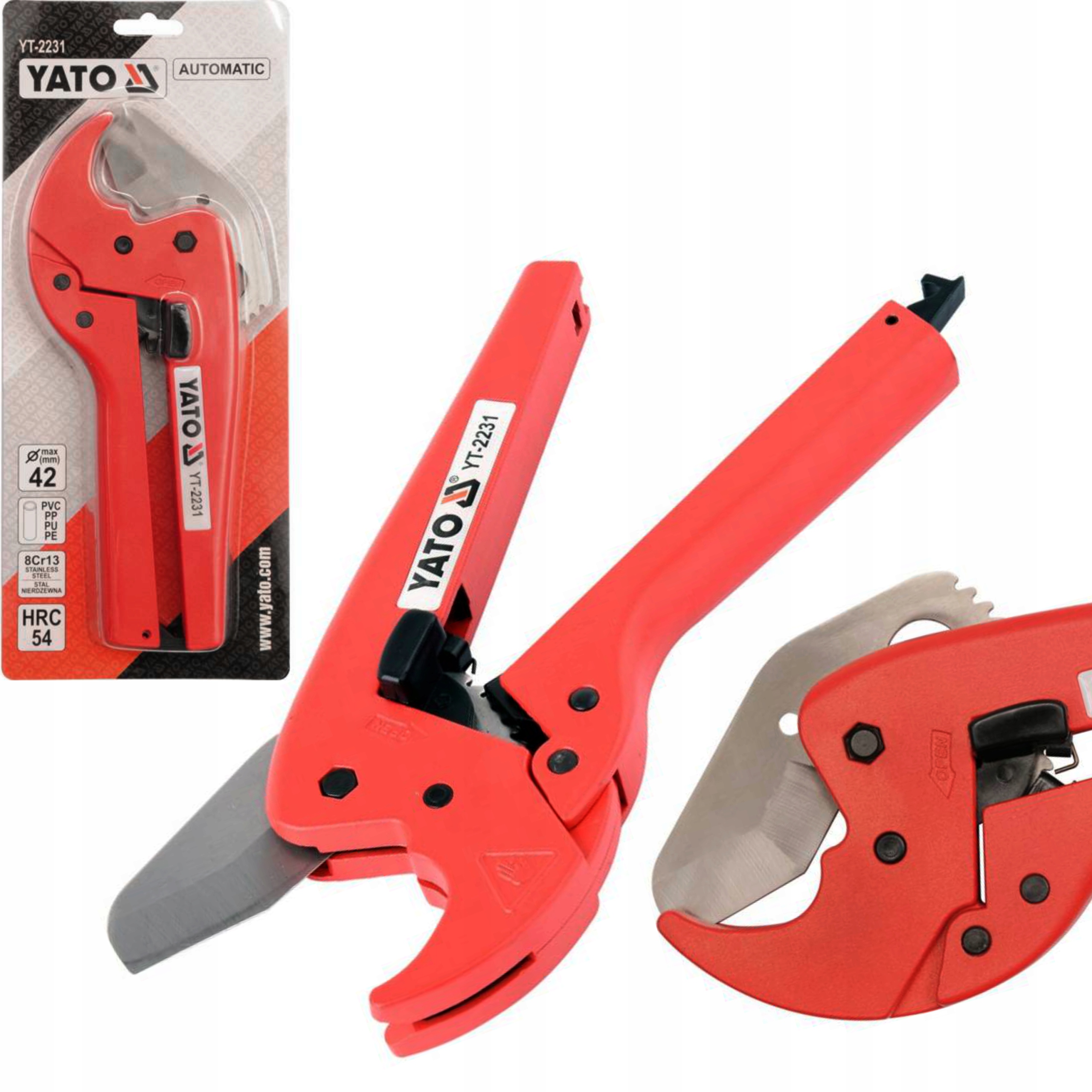 YATO NOŻYCE ZAPADKOWE OBCINAK SZCZYPCE DO RUR PCV PP 3-42MM YT-2231