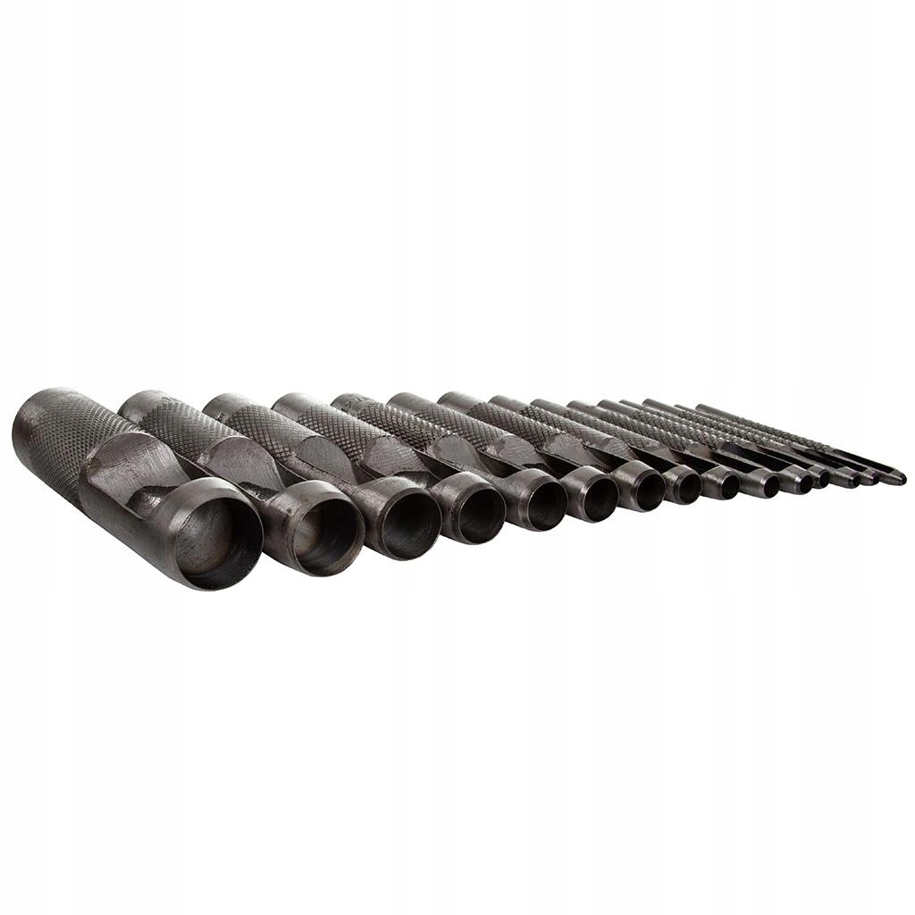 ZESTAW KOMPLET PRZEBIJAKÓW M51095 2-22 MM 12SZTUK DZIURKACZE DO SKÓRY PASÓW