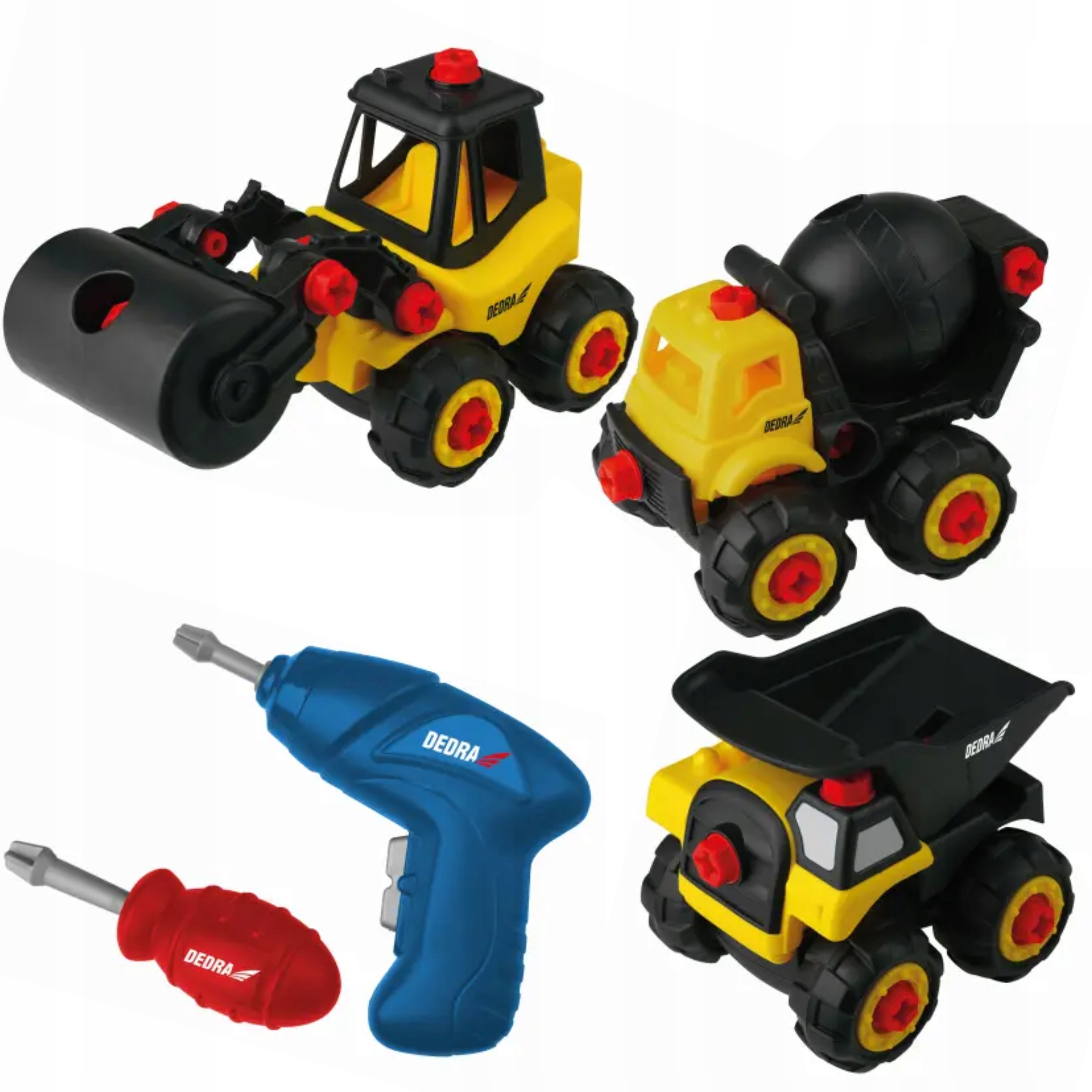 ZESTAW ZABAWKOWY TRZY POJAZDY Z WKRĘTAKIEM OD 3 LAT DEDRA M315.010