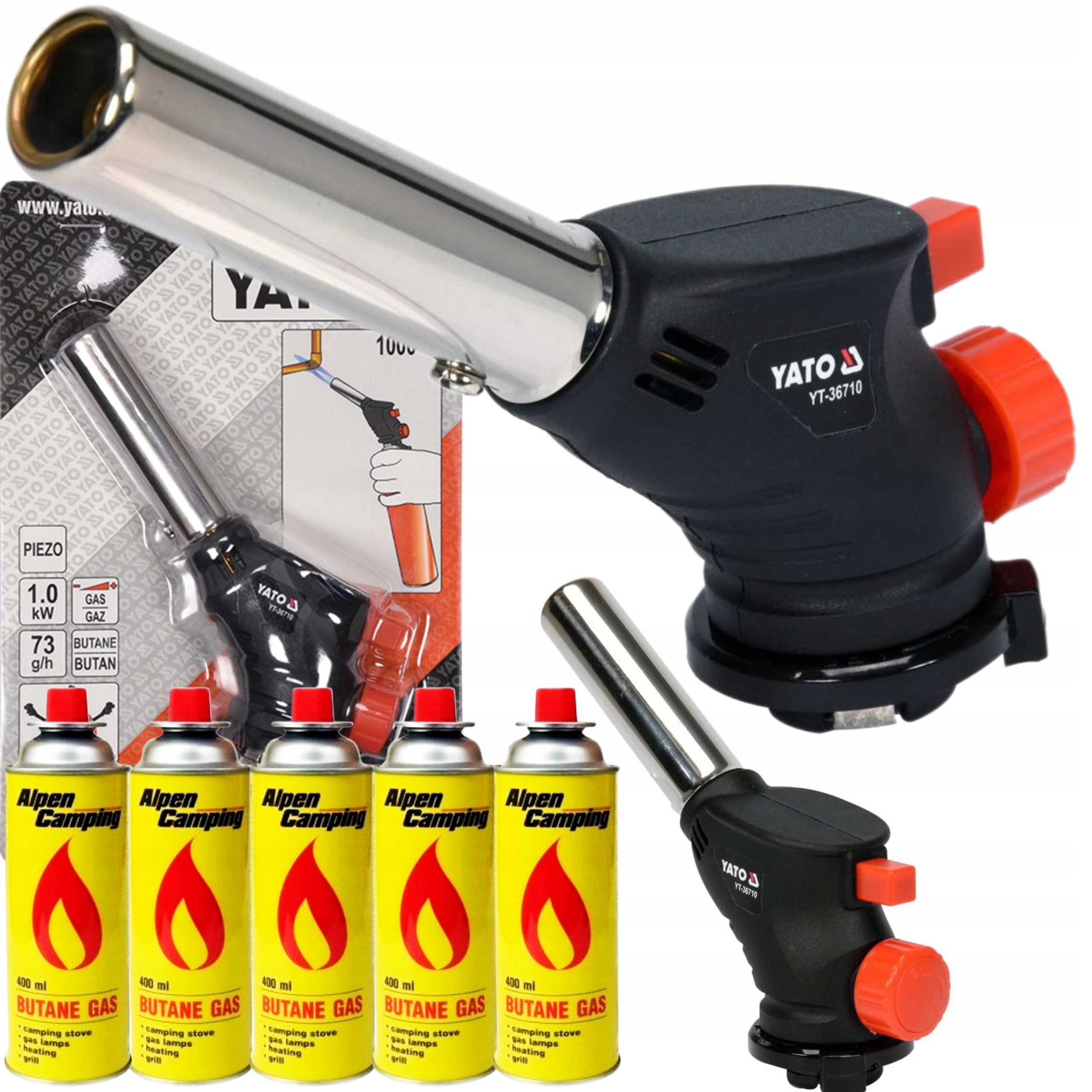 YATO PALNIK GAZOWY YT-36710 LUTOWNICA LUTLAMPA TURBO Z PIEZO 360 +5 GAZY
