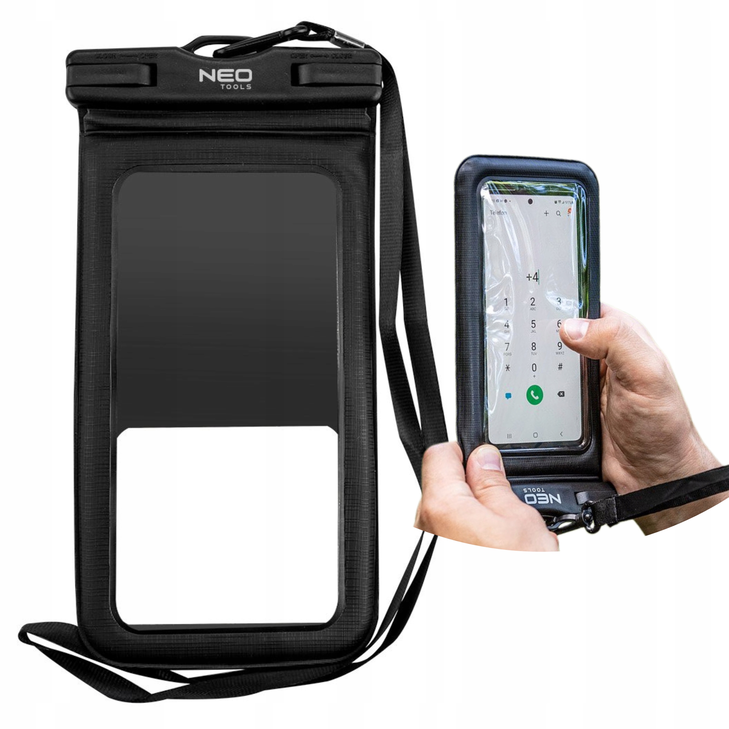 NEO ETUI WODOODPORNE CZARNE NA TELEFON NEO TOOLS IPX8 SURVIVAL 63-135