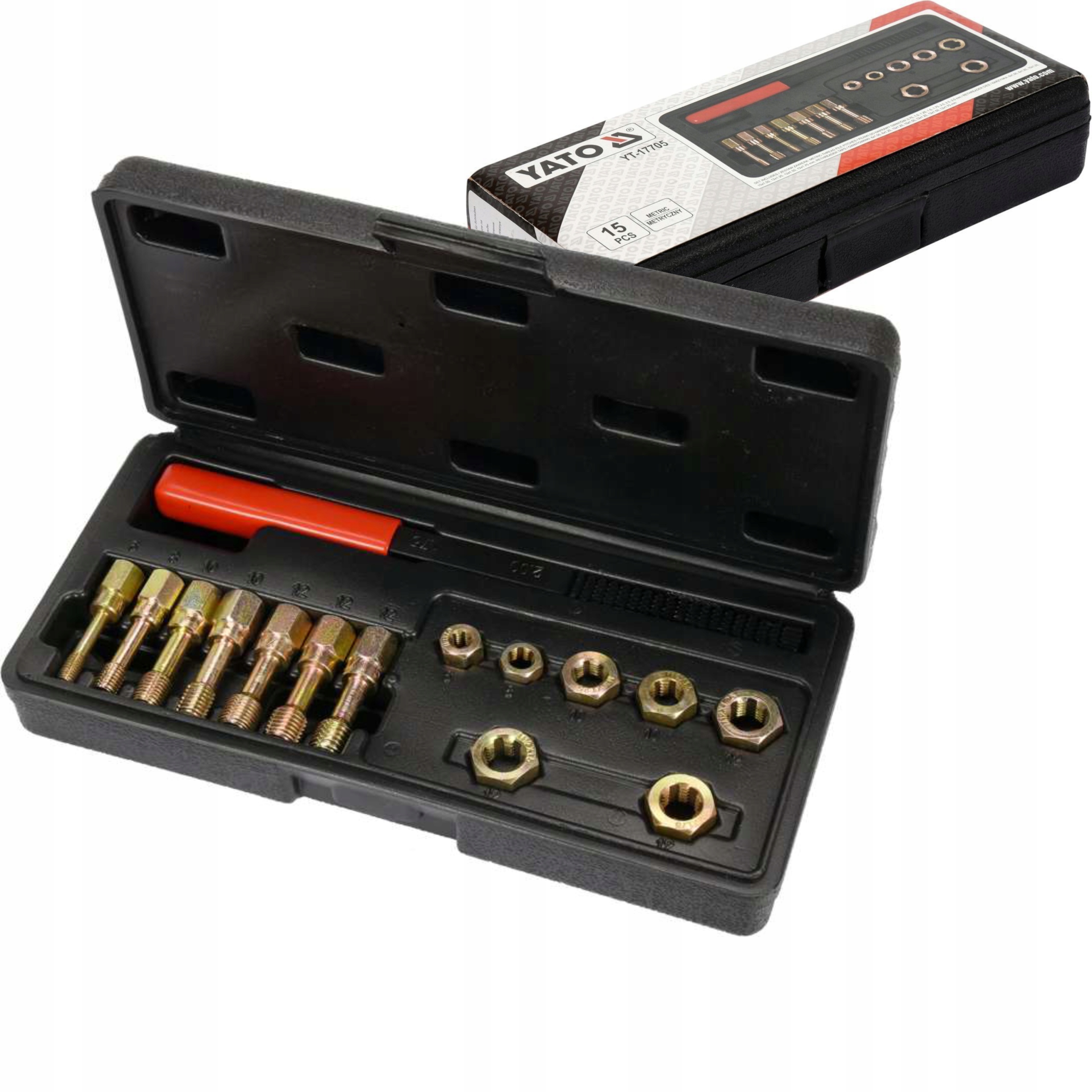 YATO ZESTAW NARZYNEK DO NAPRAWY GWINTÓW NA ŚRUBACH I NAKRĘTKACH YT-17705
