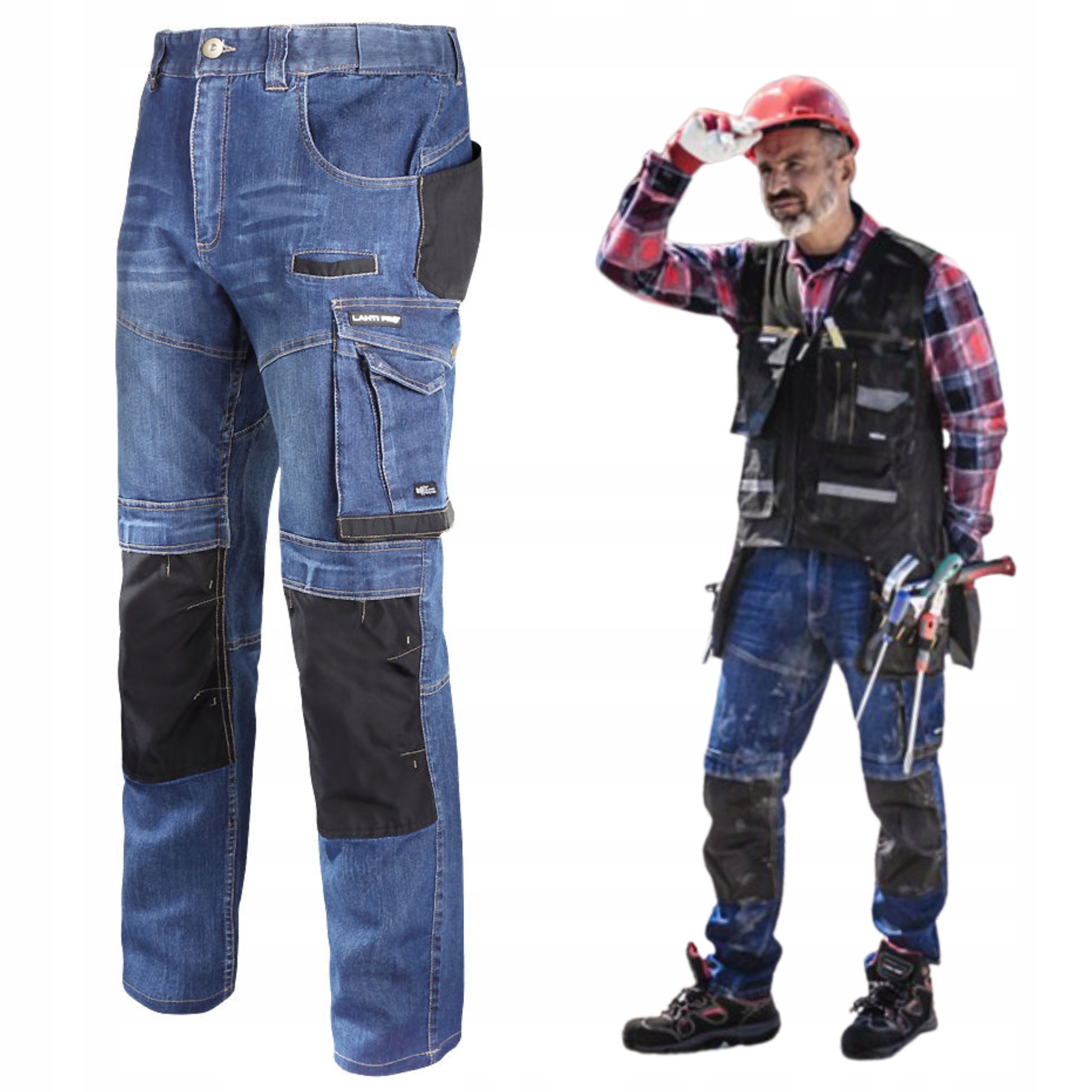 LAHTI PRO Spodnie robocze jeans stretch roz. M