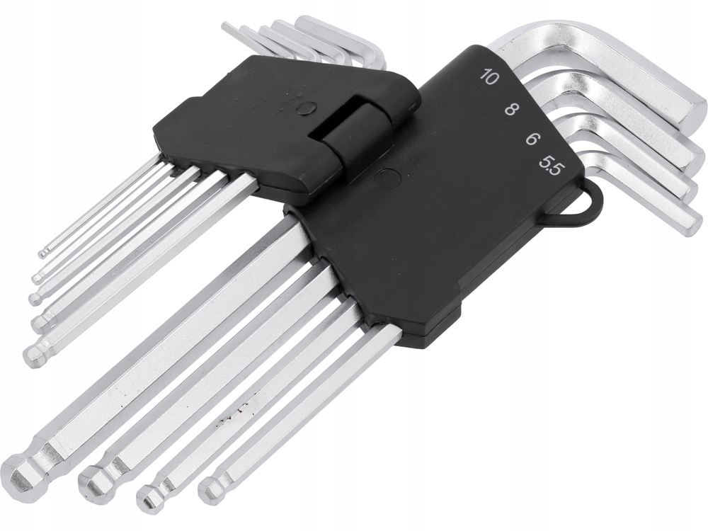 VOREL 56477 KLUCZE SZEŚCIOKĄTNE HEX 2-10MM CR-V KULISTE ZESTAW 9el 56477