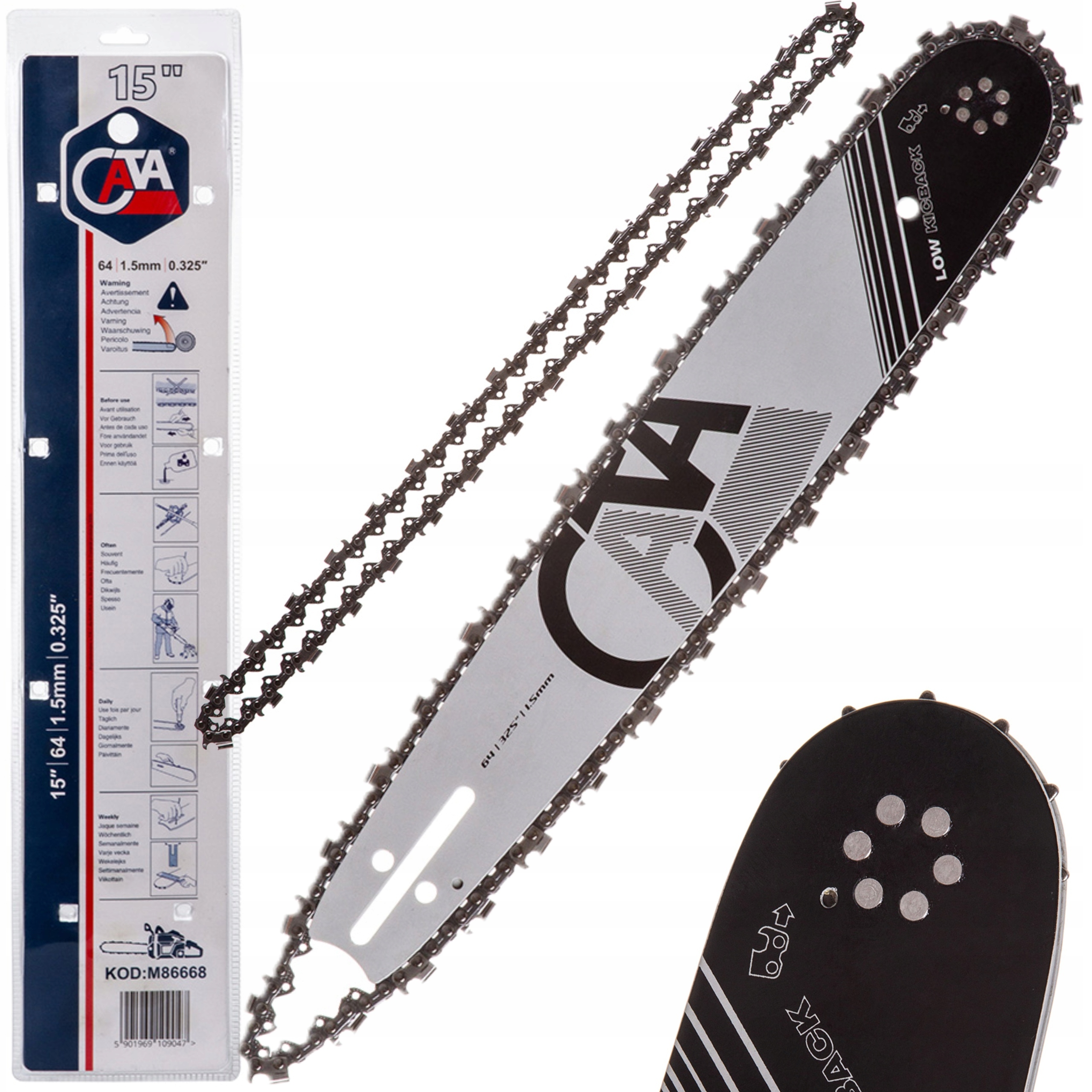 PROWADNICA Z 2 ŁAŃCUCHAMI 15" 64 1,5mm 0,325" CATA M86668