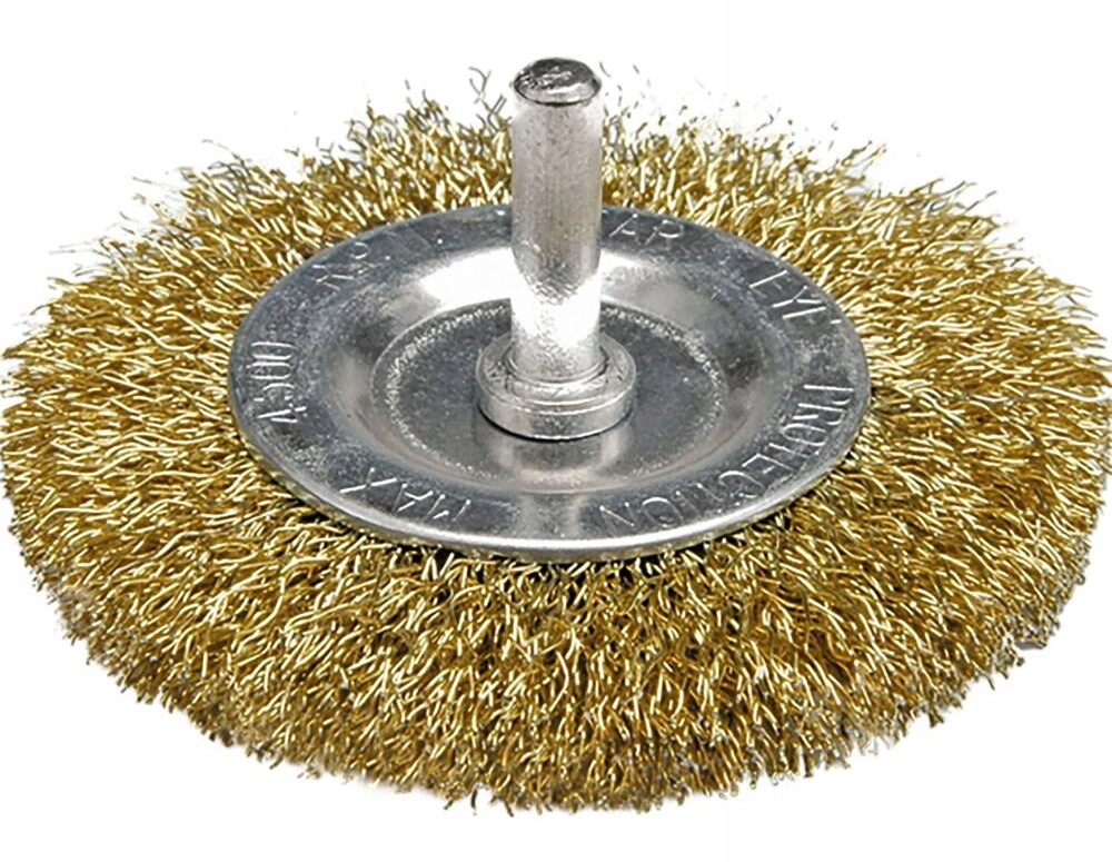 VOREL SZCZOTKA STALOWA TARCZOWA Z TRZPIENIEM 75 MM, DRUT KARBOWANY 06985