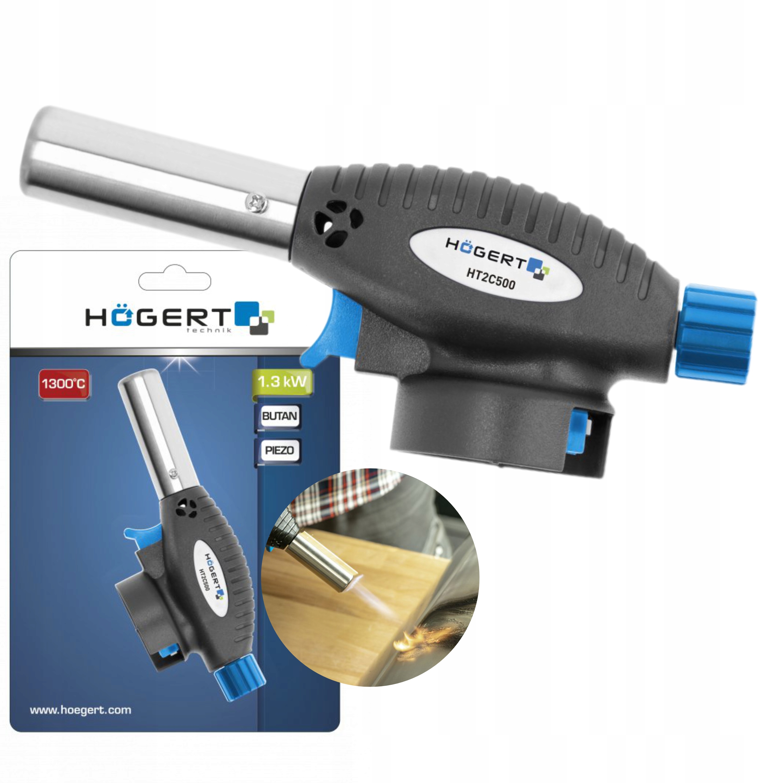 HOEGERT OPALARKA PALNIK GAZOWY LUTOWNICA PIEZO NA KARTUSZE 3kW 1300 HT2C500