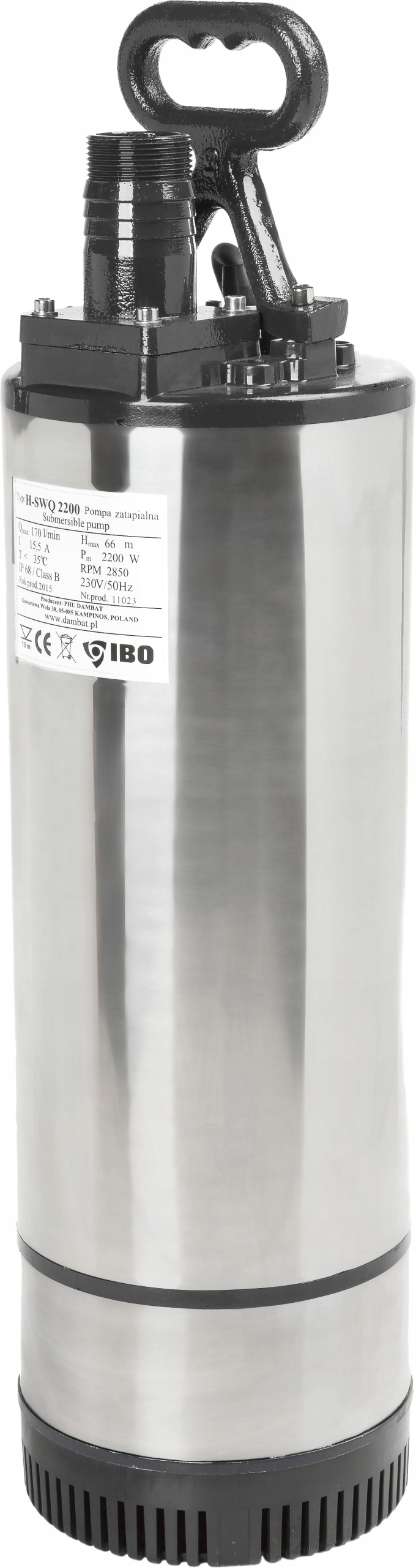 IBO POMPA ZATAPIALNA WYSOKOCIŚNIENIOWA WYDAJNA 2200W DO WODY H-SWQ 2200