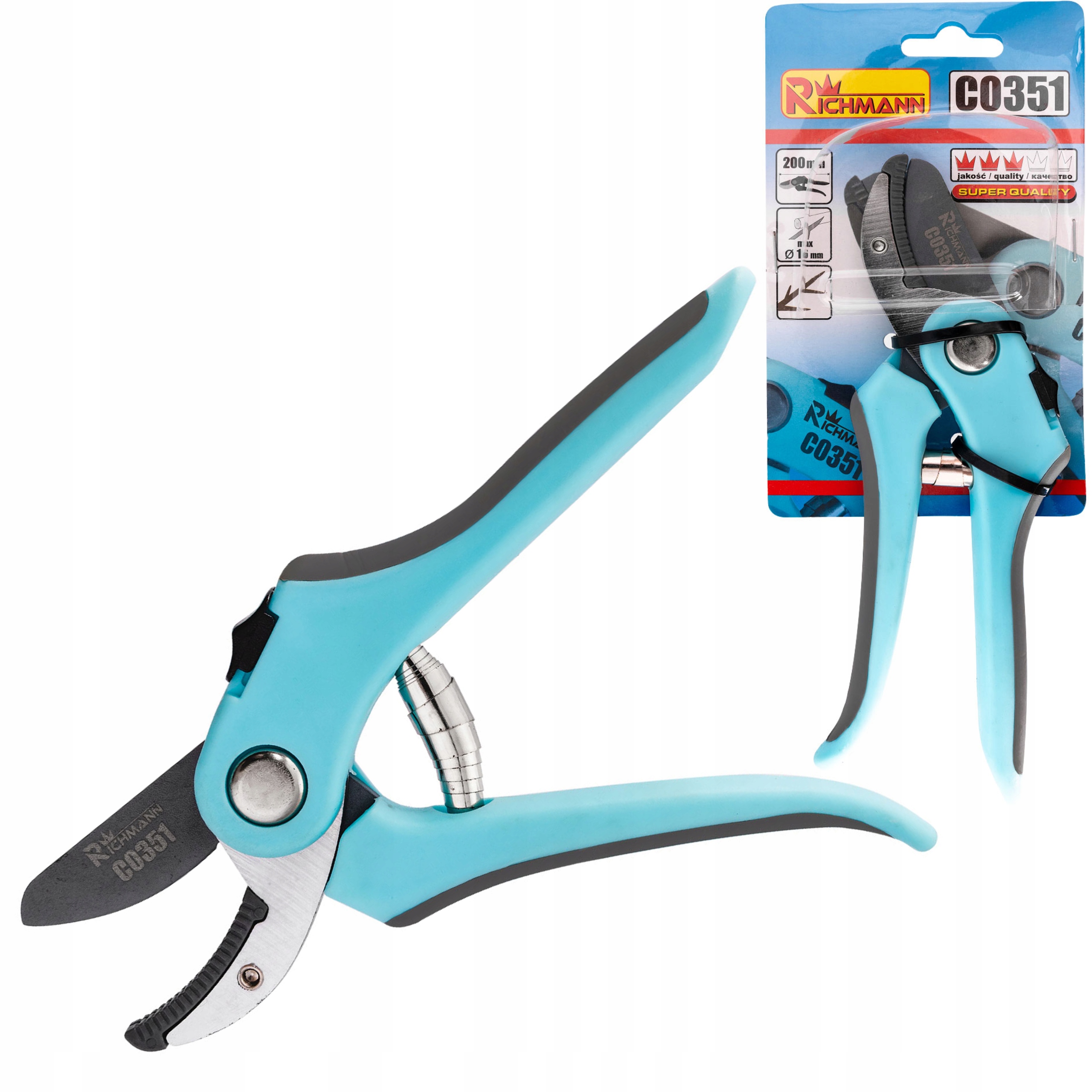 RICHMANN SEKATOR OGRODNICZY KOWADEŁKOWY PLASTIK 200 MM ANTYPOŚLIZGOWY C0351