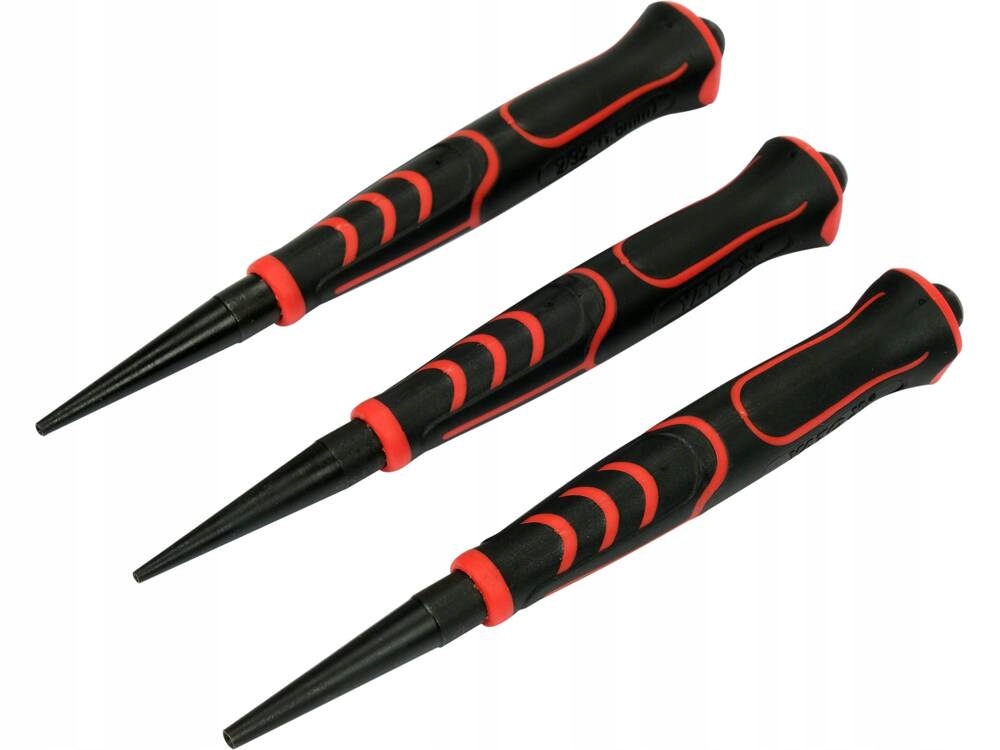 YATO ZESTAW 3 SZT DOBIJAKI WYBIJAKI DO GWOŹDZI 125 mm GROT 0.8-2.4 mm