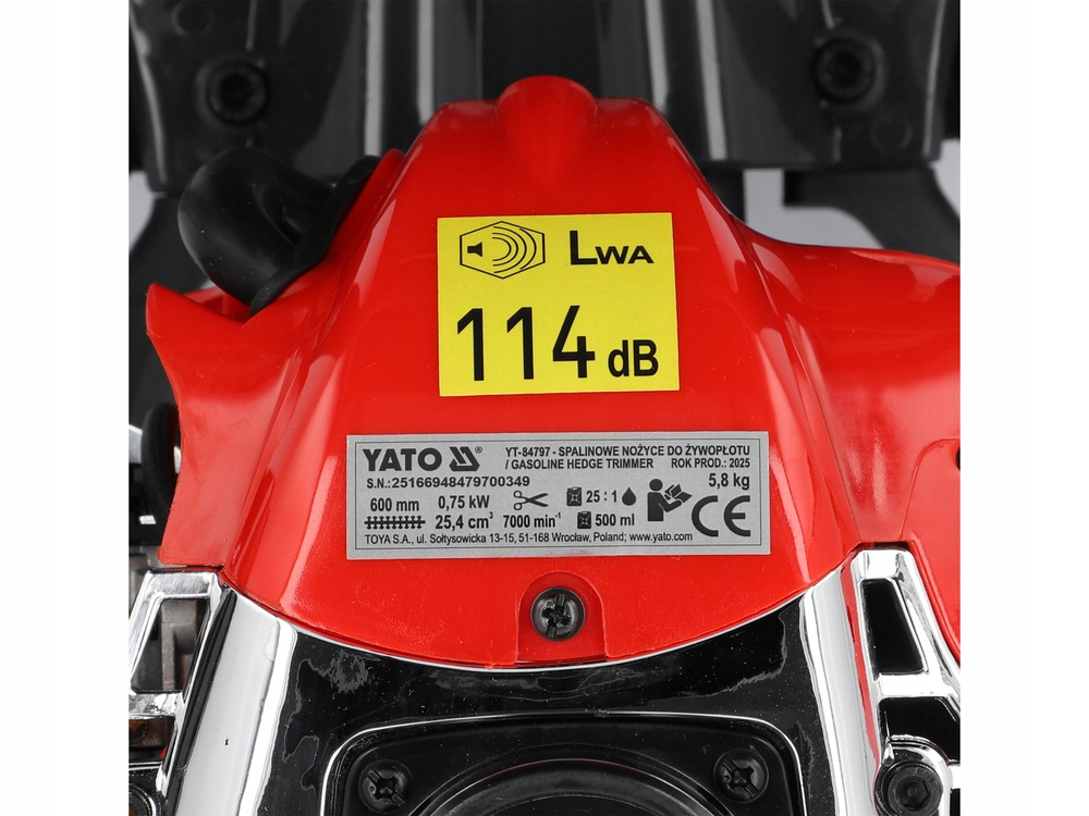 YATO SPALINOWE NOŻYCE DO ŻYWOPŁOTU POJ. 25,4CM3 SZER. 60CM YT-84797
