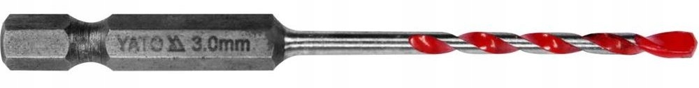 YATO WIERTŁO UNIWERSALNE 3,0MM HEX SPIRALNE Z WĘGLIKA WOLFRAMU YT-44780