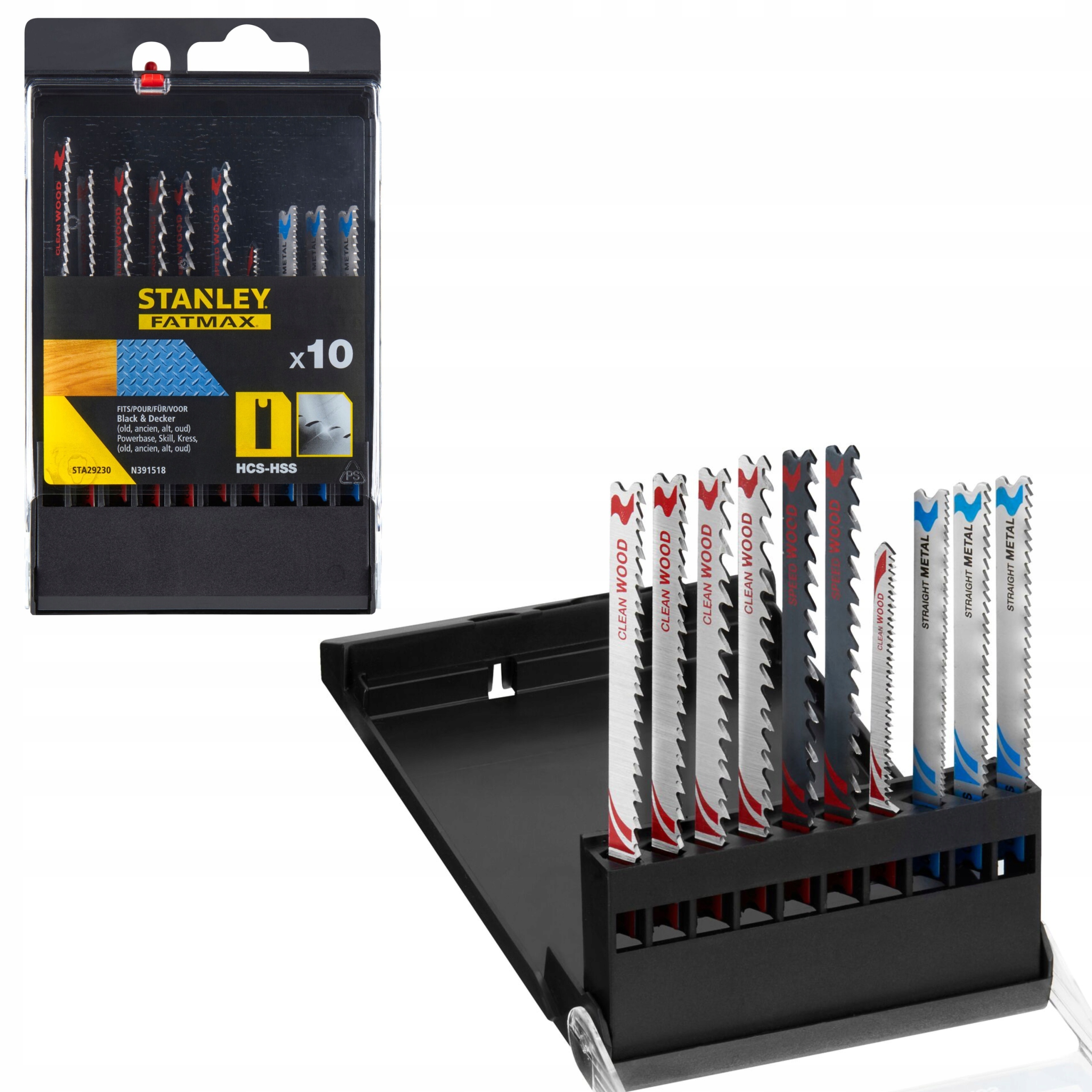 BRZESZCZOT DO METALU I DREWNA ZESTAW 10SZT STANLEY