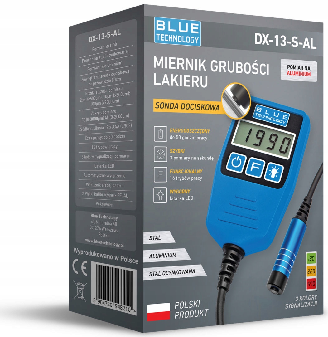 MIERNIK GRUBOŚCI LAKIERU Czujnik Tester DX-13-S-AL