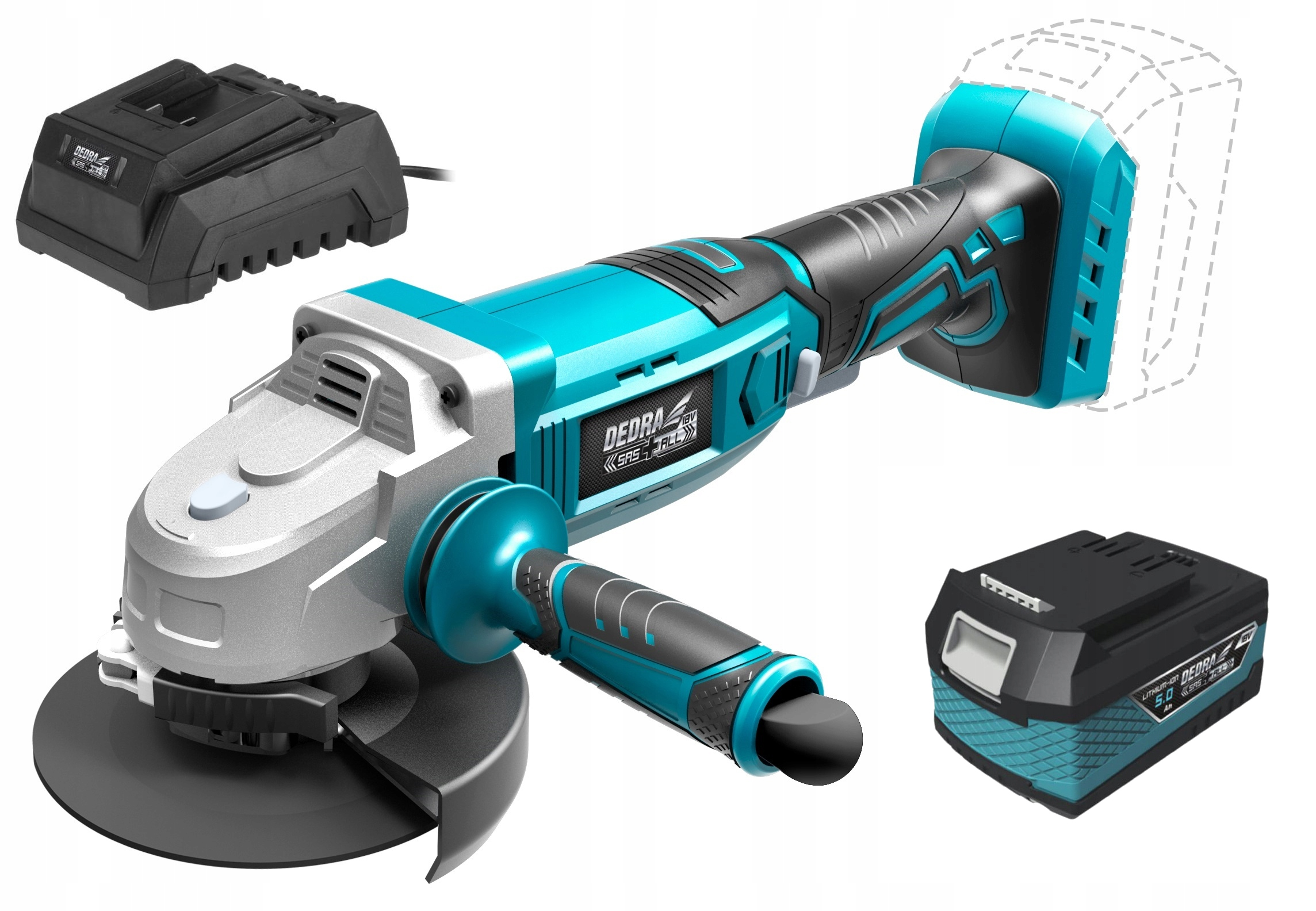 DEDRA DED7051 SZLIFIERKA KĄTOWA AKUMULATOROWA Li-Ion 18V +ŁADOWARKA +5Ah