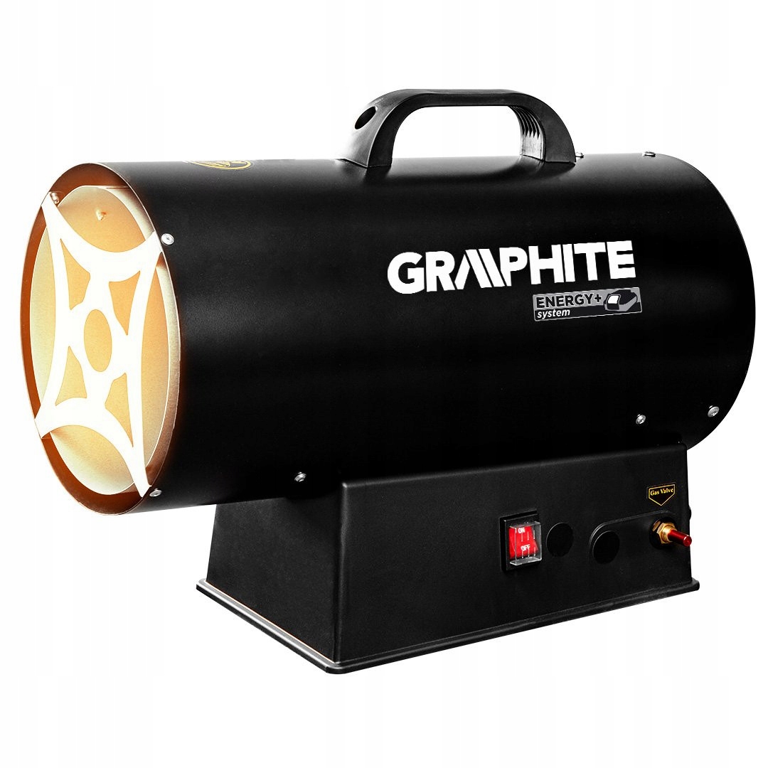 GRAPHITE NAGRZEWNICA GAZOWA AKUMULATOROWA 30kW 18V REDUKTOR +WĄŻ 1.5 M