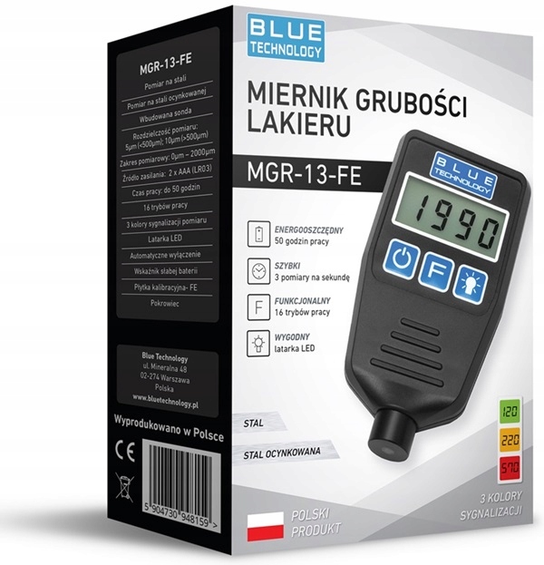MIERNIK GRUBOŚCI LAKIERU czujnik tester MGR-13-FE