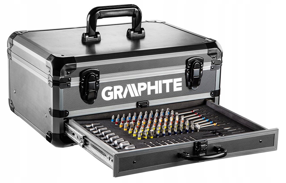 GRAPHITE ZESTAW WIERTARKO WKRĘTARKA 2x2ah 18V 10mm UCHWYT +109el WALIZKA