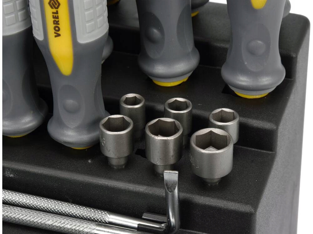 VOREL ZESTAW WKRĘTAKÓW ŚRUBOKRĘTÓW BITÓW 100 ELEMENTÓW + STOJAK 60750
