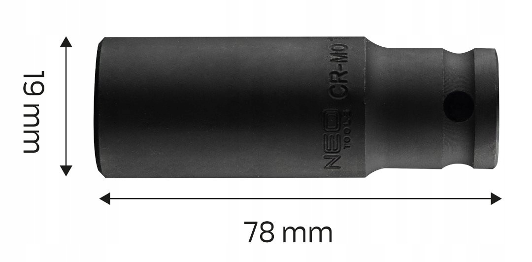 NEO NASADKA UDAROWA 1/2CALA DŁUGA, GRUBA 19MM L78MM CR-MO 12-319