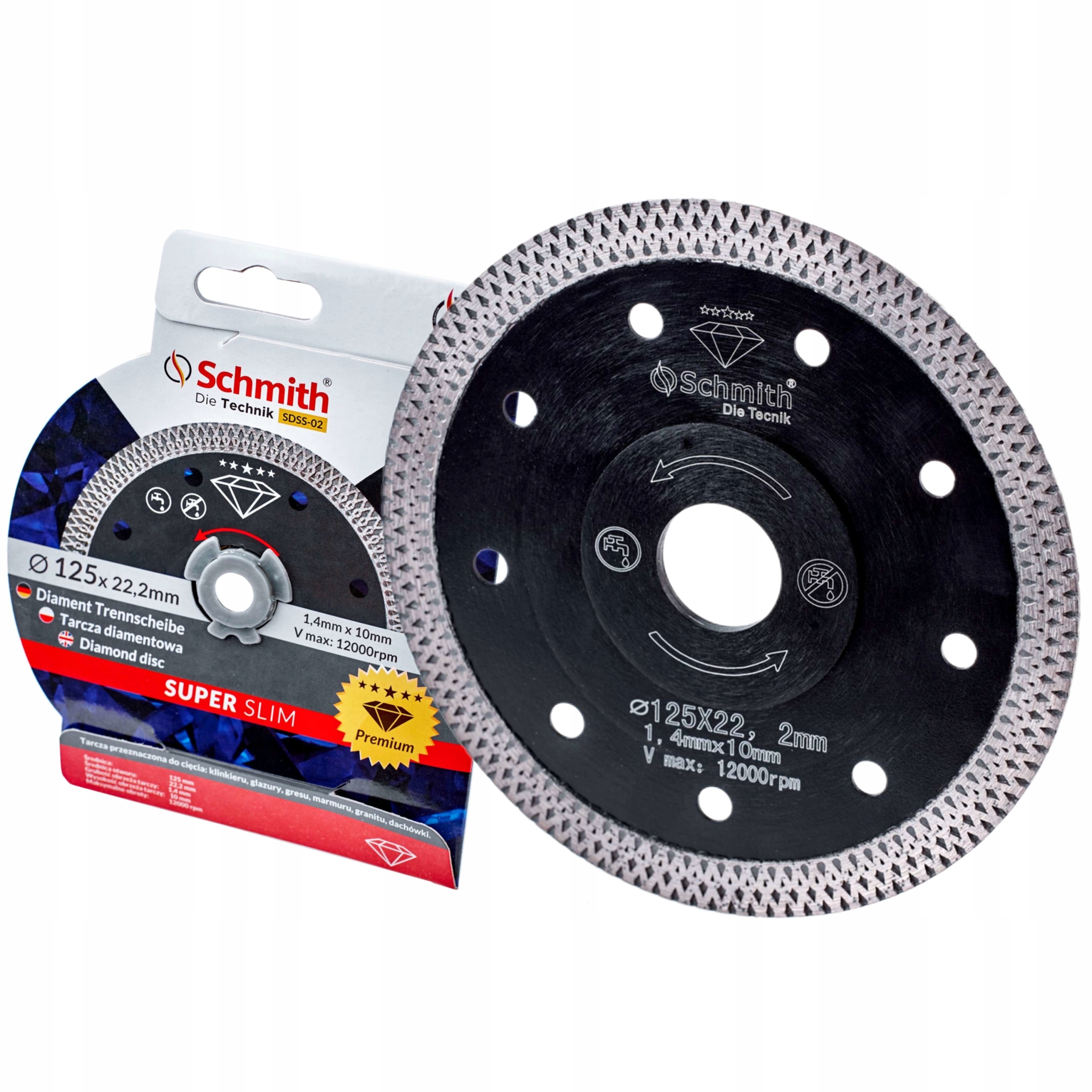 SCHMITH TARCZA DIAMENTOWA PREMIUM SLIM GRES 230 MM
