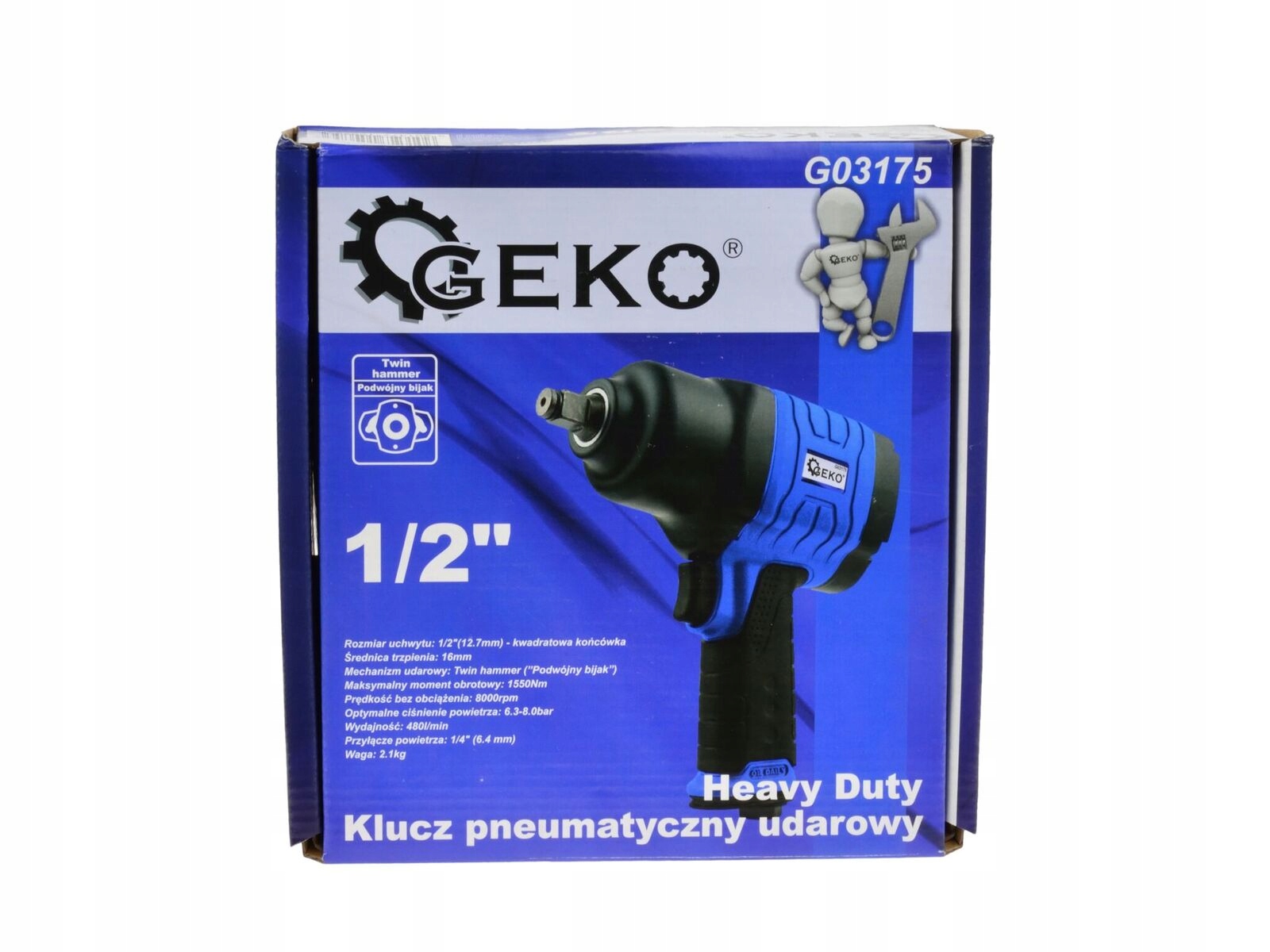 KLUCZ PNEUMATYCZNY UDAROWY do kół 1/2 1550Nm GEKO