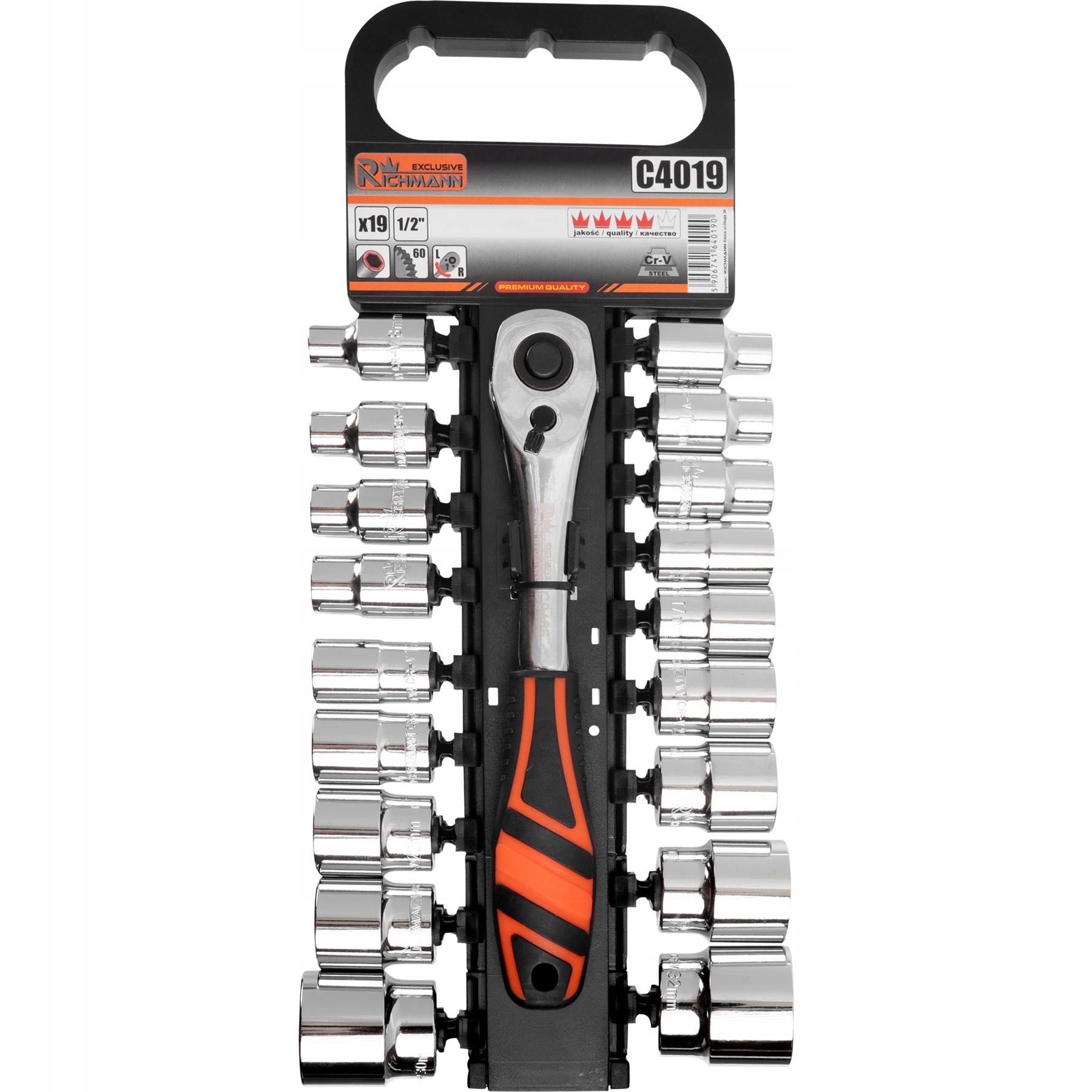 CORONA C4019 ZESTAW NASADEK 19EL 1/2' GRZECHOTKA