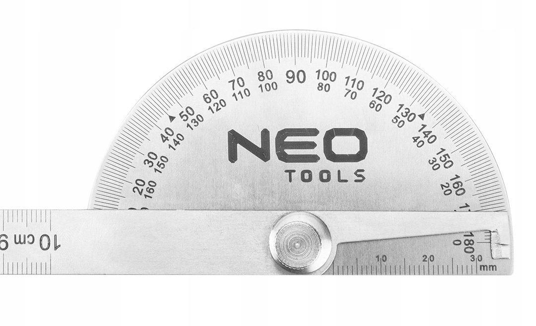 NEO KĄTOMIERZ Z LINIJKĄ 100mm STAL NIERDZEWNA