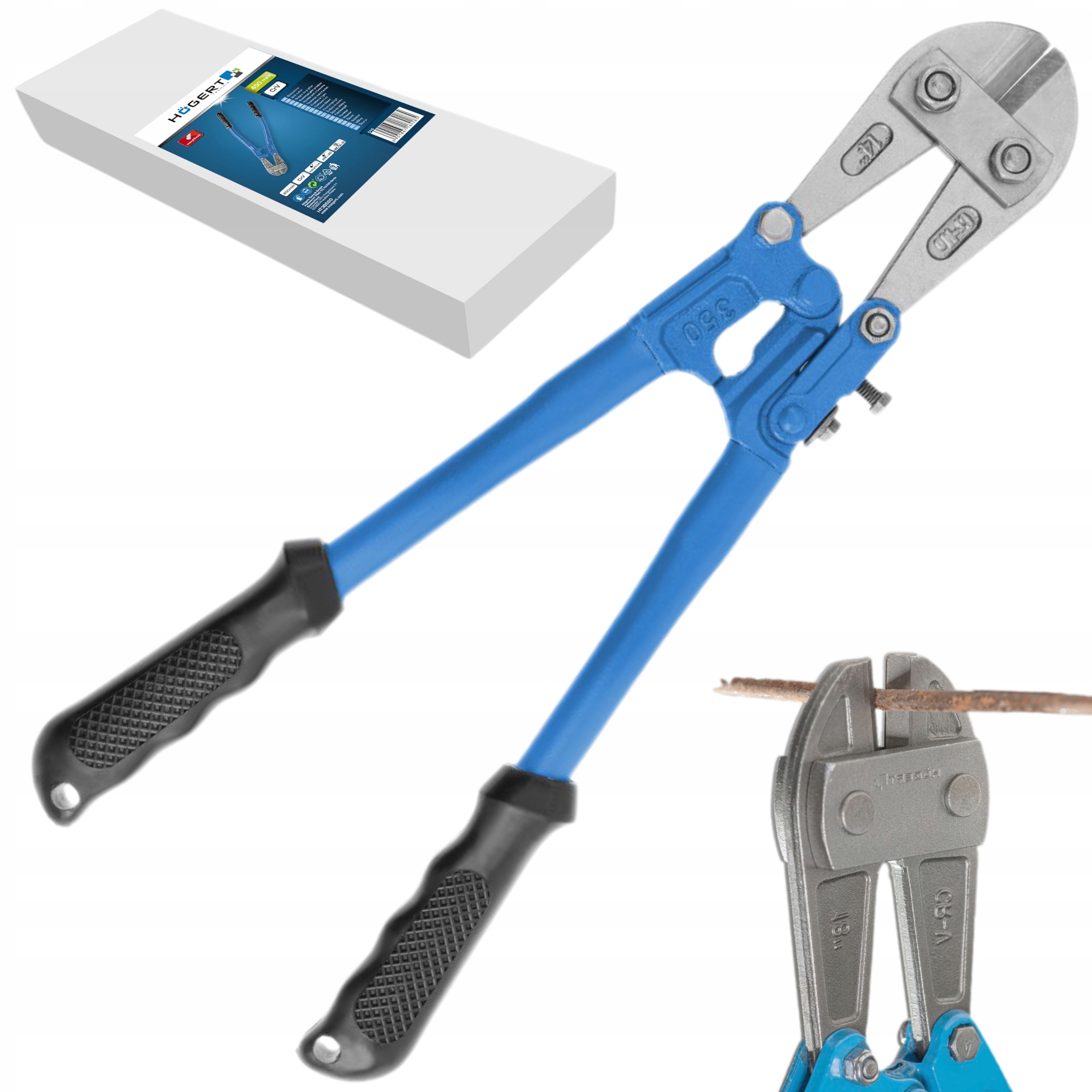 HOEGERT NOŻYCE DO DRUTU PRĘTÓW DRUTÓW SIATEK PANELI 450MM MAX 6MM HT3B524