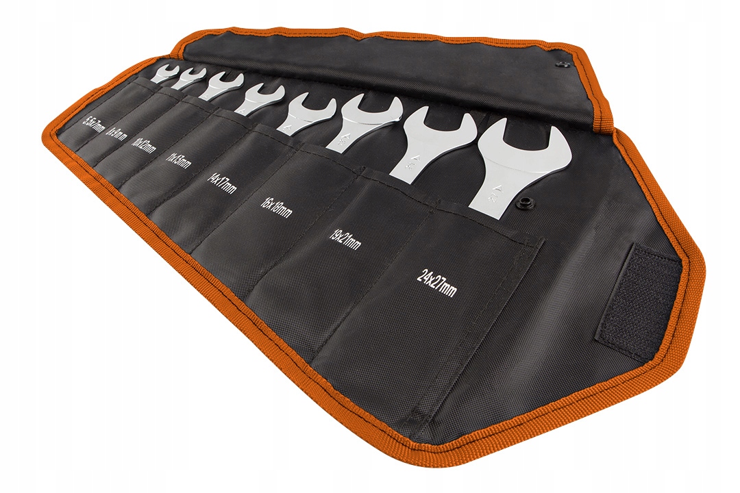 NEO ZESTAW KOMPLET KLUCZE PŁASKIE DWUSTRONNE CIENKIE 8SZTUK PŁACHTA 09-860