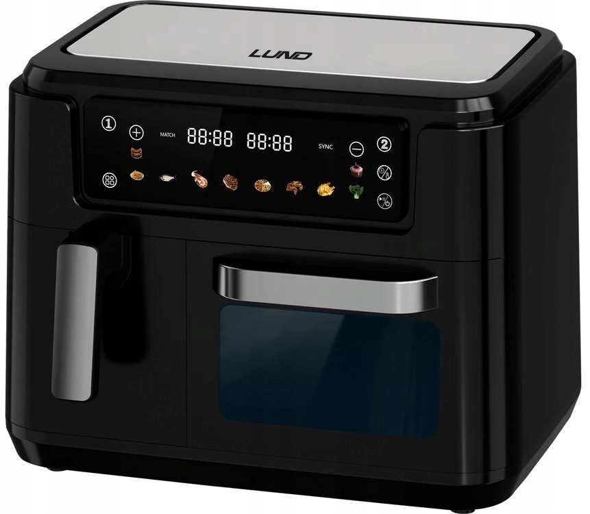 FRYTKOWNICA BEZTŁUSZCZOWA AIR FRYER 2400W DWIE KOMORY 3,5L+7,5L WYŚWIETLACZ