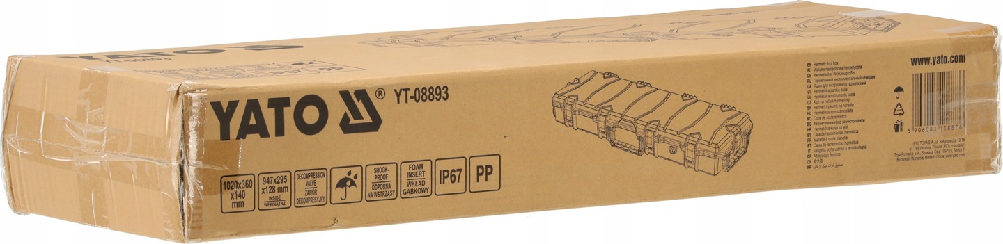 YATO WALIZKA NARZĘDZIOWA TRANSPORTOWA HERMETYCZNA PIANKA IP67 1000x35x14cm