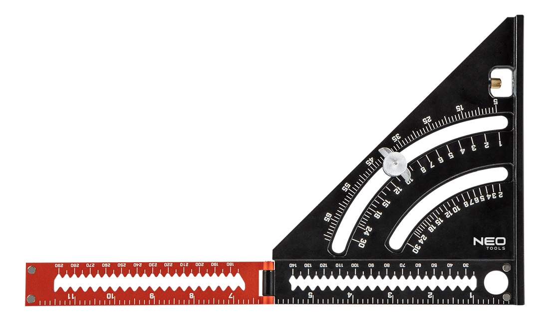 NEO TOOLS KĄTOWNIK ALUMINIOWY EKIERKA BUDOWLANA ZE STOPKĄ 185X 317mm 72-105