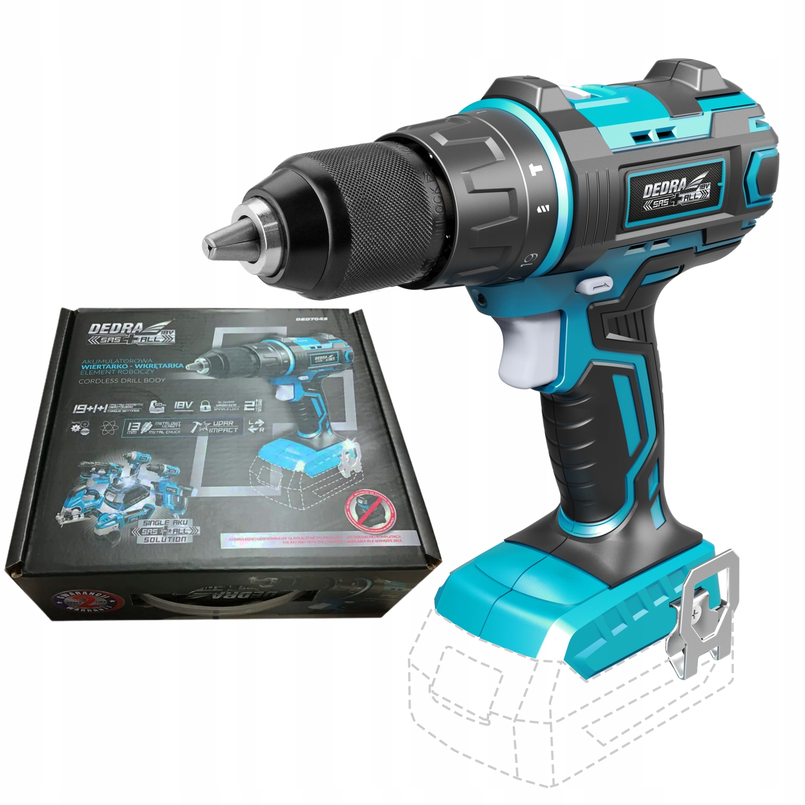 DEDRA WIERTARKO WKRĘTARKA UDAROWA 18V SAS+ 4Ah