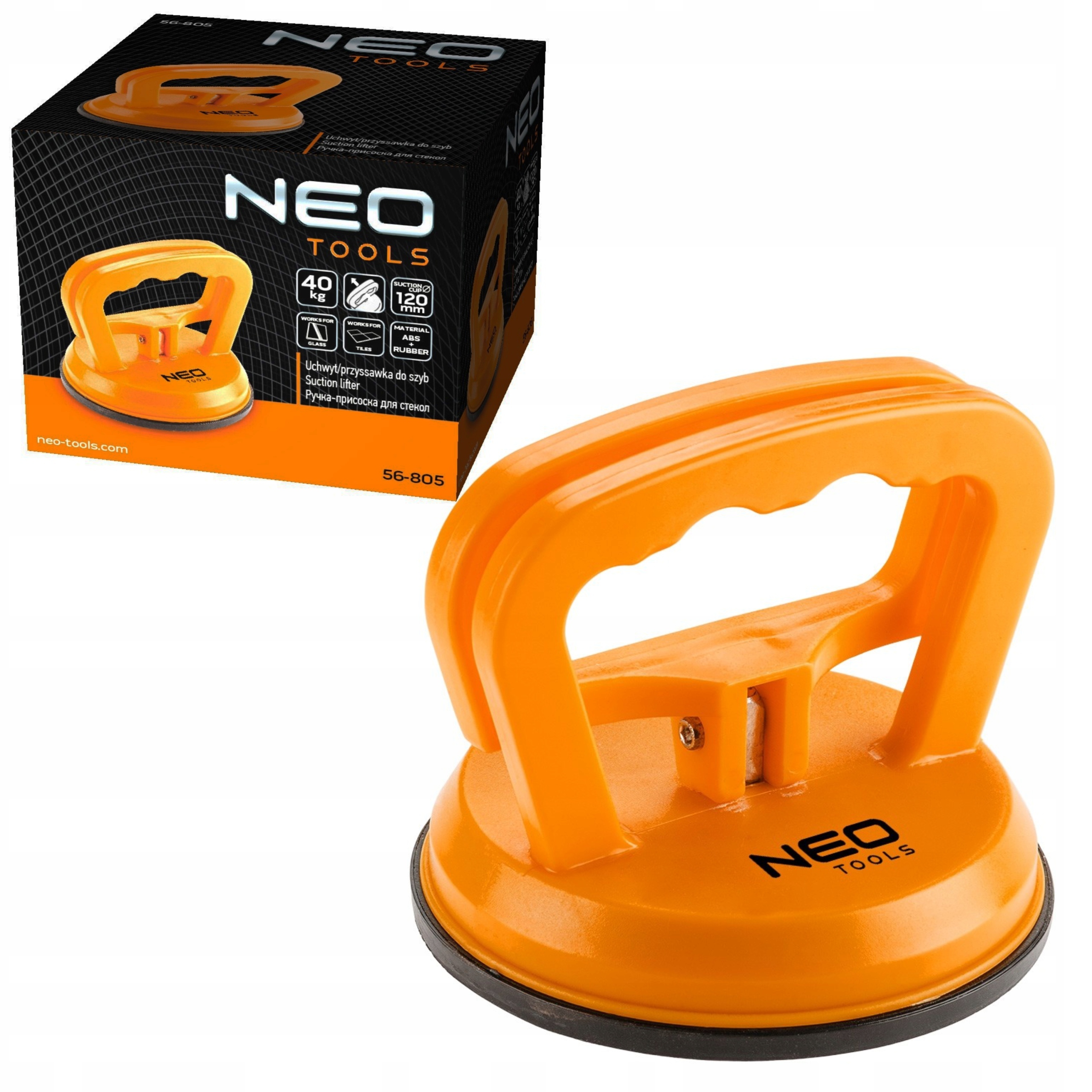 NEO UCHWYT PRZYSSAWKA SZYB BLACH PŁYT 120MM 40KG