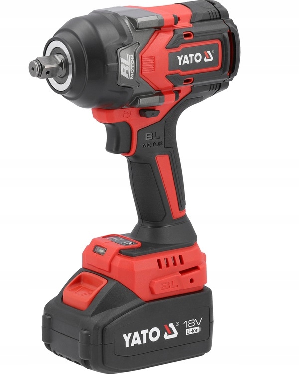 YATO KLUCZ UDAROWY BEZSZCZOTKOWY AKUMULATOROWY 18V 1/2'' 1200NM 4Ah ADAPTER
