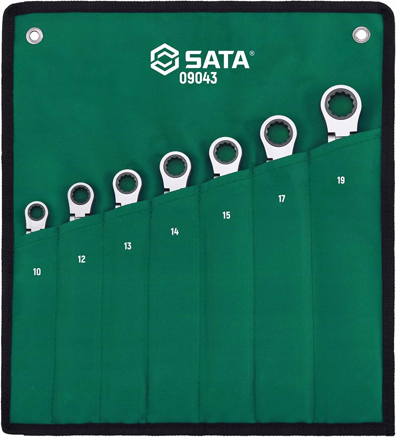 SATA 7 KLUCZY PŁASKO-OCZKOWYCH ŁAMANYCH Z GRZECHOTKĄ I BLOKADĄ ST09043SJ