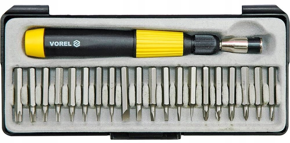 VOREL ZESTAW WKRĘTAK Z WYMIENNYMI KOŃCÓWKAMI GROTAMI, ZESTAW 21 SZT. 64370