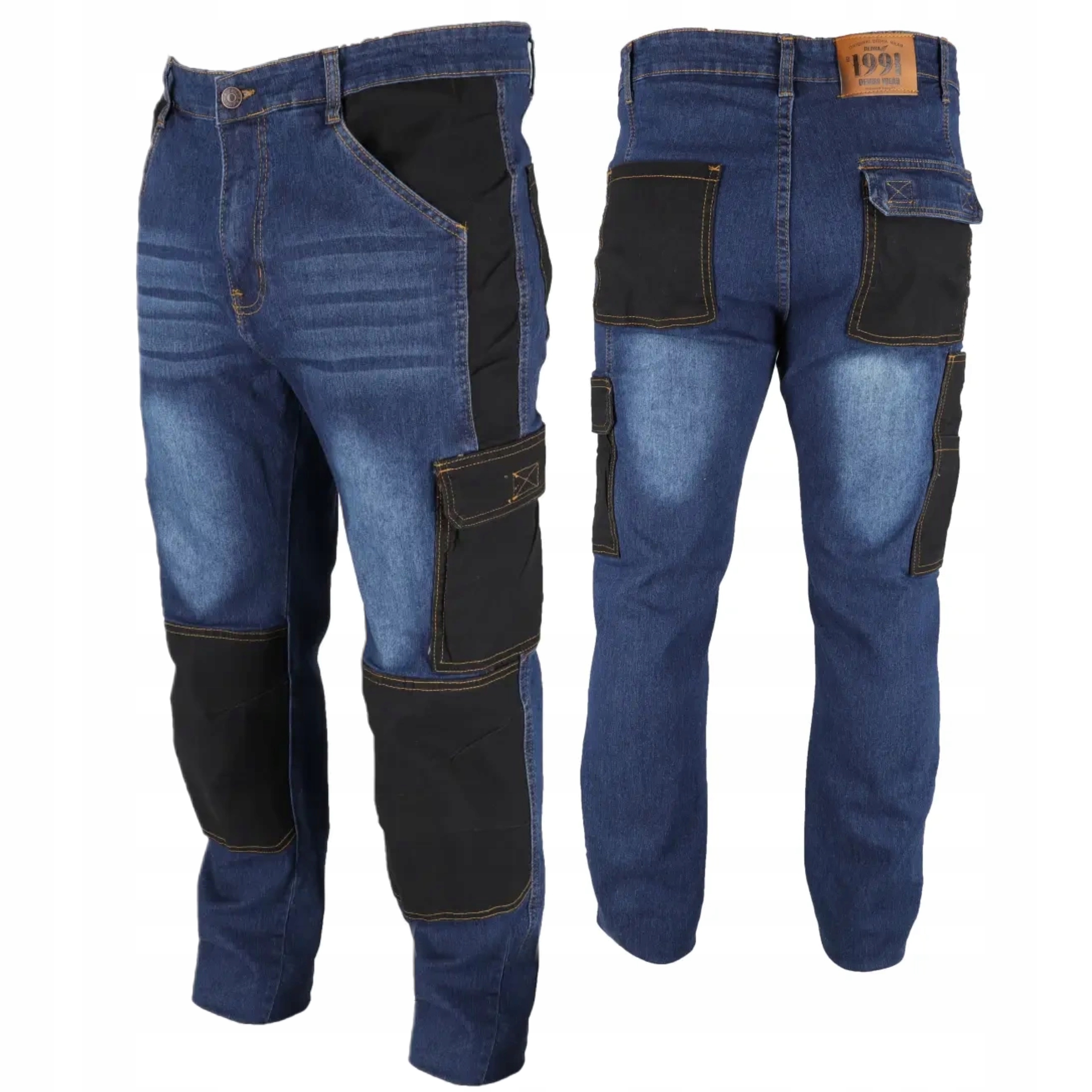 DEDRA SPODNIE JEANS DŻINSY ROBOCZE DENIM WZMOCNIONE DO PASA BH45SP ROZ. XXL