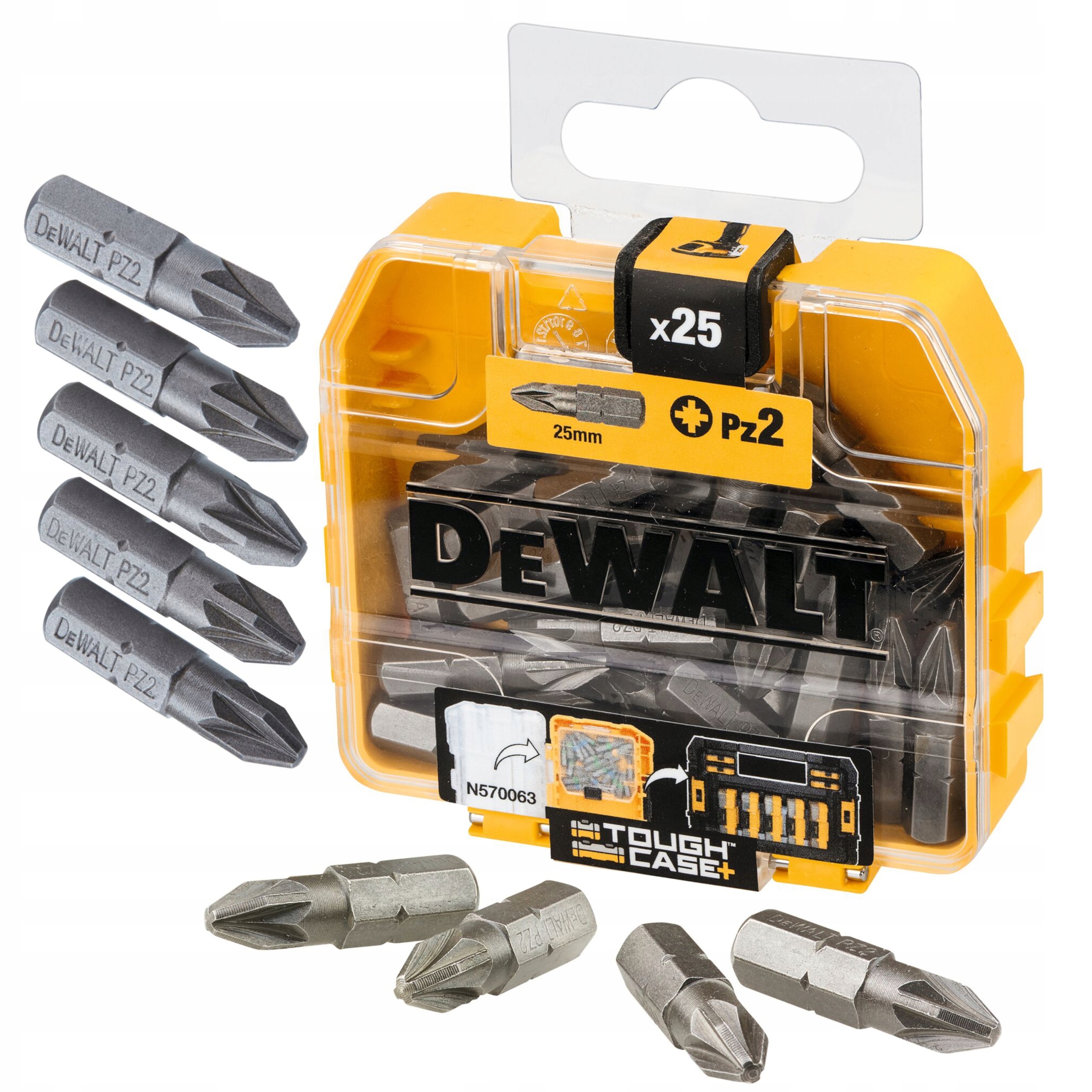 DeWALT ZESTAW KOŃCÓWEK BITY DO WKRĘTARKI Pz2 POZIDRIV 25el WALIZKA DT71521