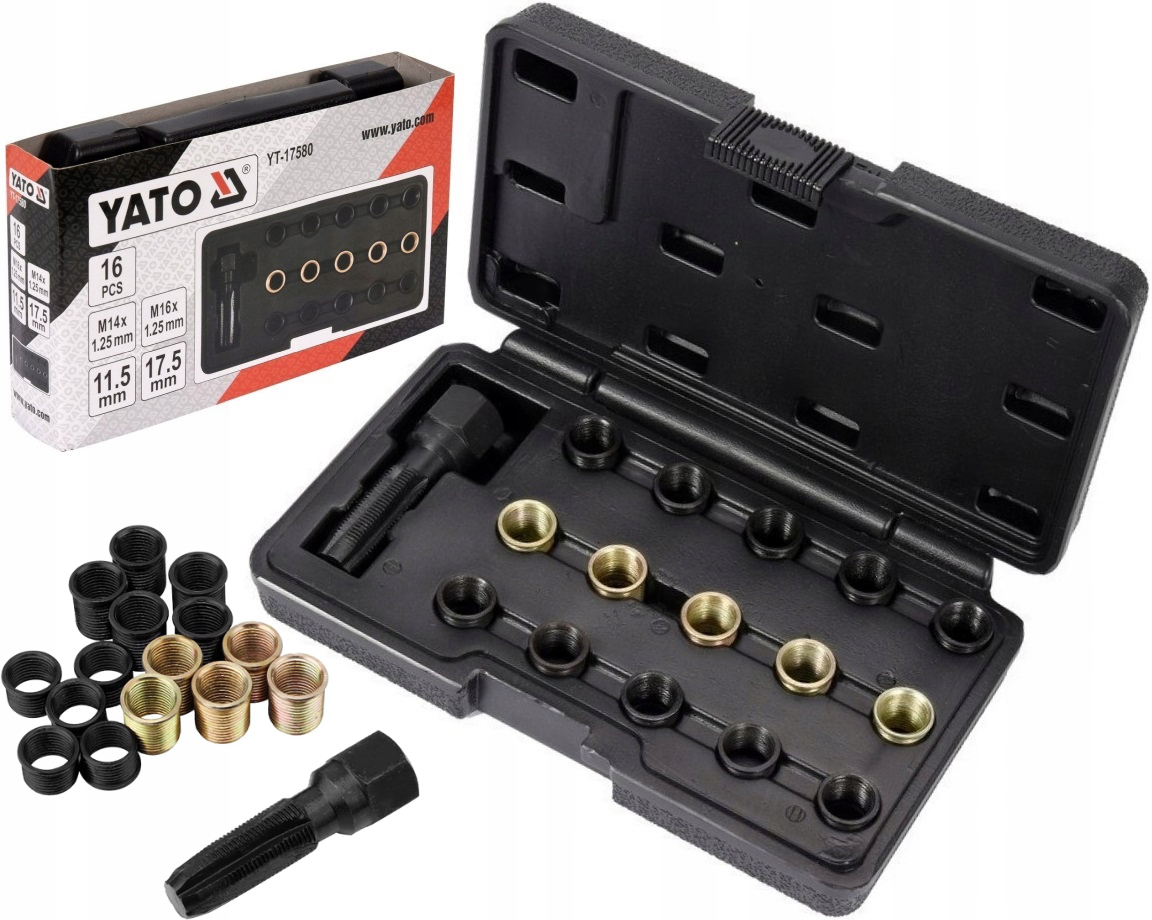 YATO ZESTAW DO NAPRAWY USZKODZONYCH GWINTÓW ŚWIEC ZAPŁONOWYCH 16EL YT-17580
