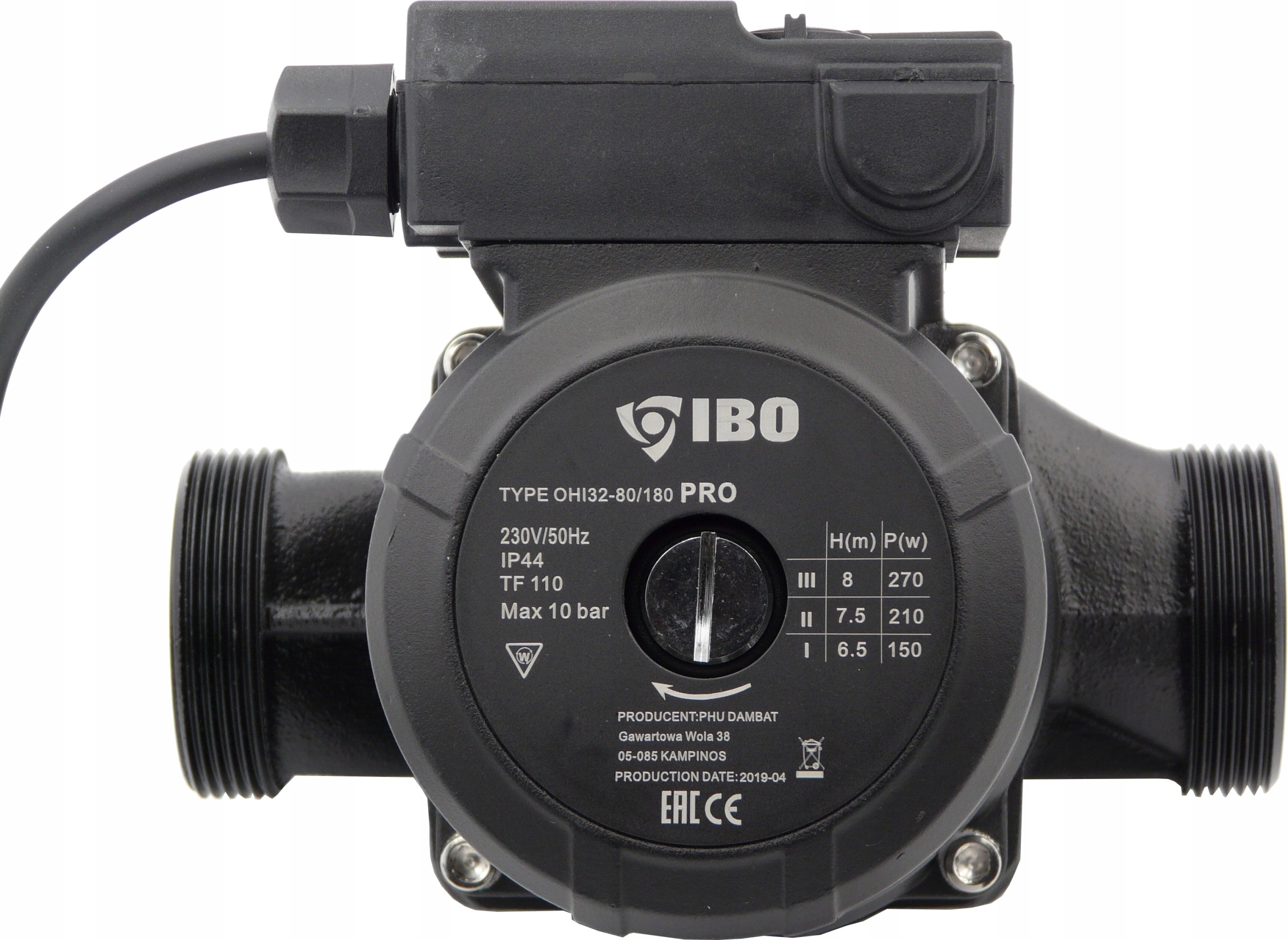 POMPA CYRKULACYJNA 3BIEGI IBO OHI PRO 32-80/180 MOCNA SOLIDNA WYDAJNA 270W