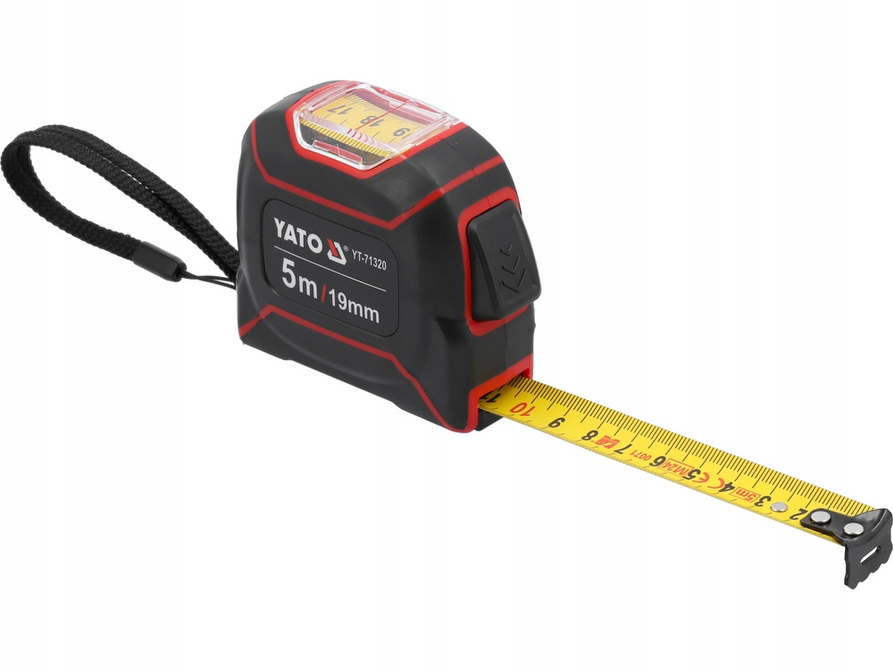 YATO TAŚMA MIARA ZWIJANA 5M X 19MM Z GÓRNYM ODCZYTEM Z BLOKADĄ YT-71320