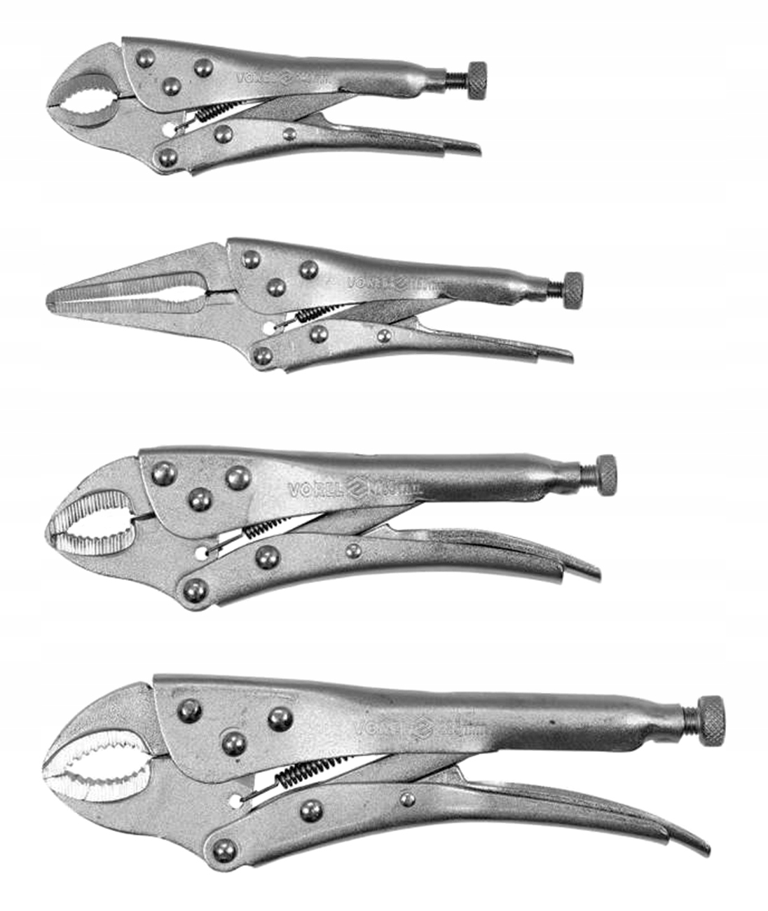 VOREL SZCZYPCE ZACISKOWE SPAWALNICZE MORSA KLUCZ ŻABKA ZESTAW 4 SZTUK 44110