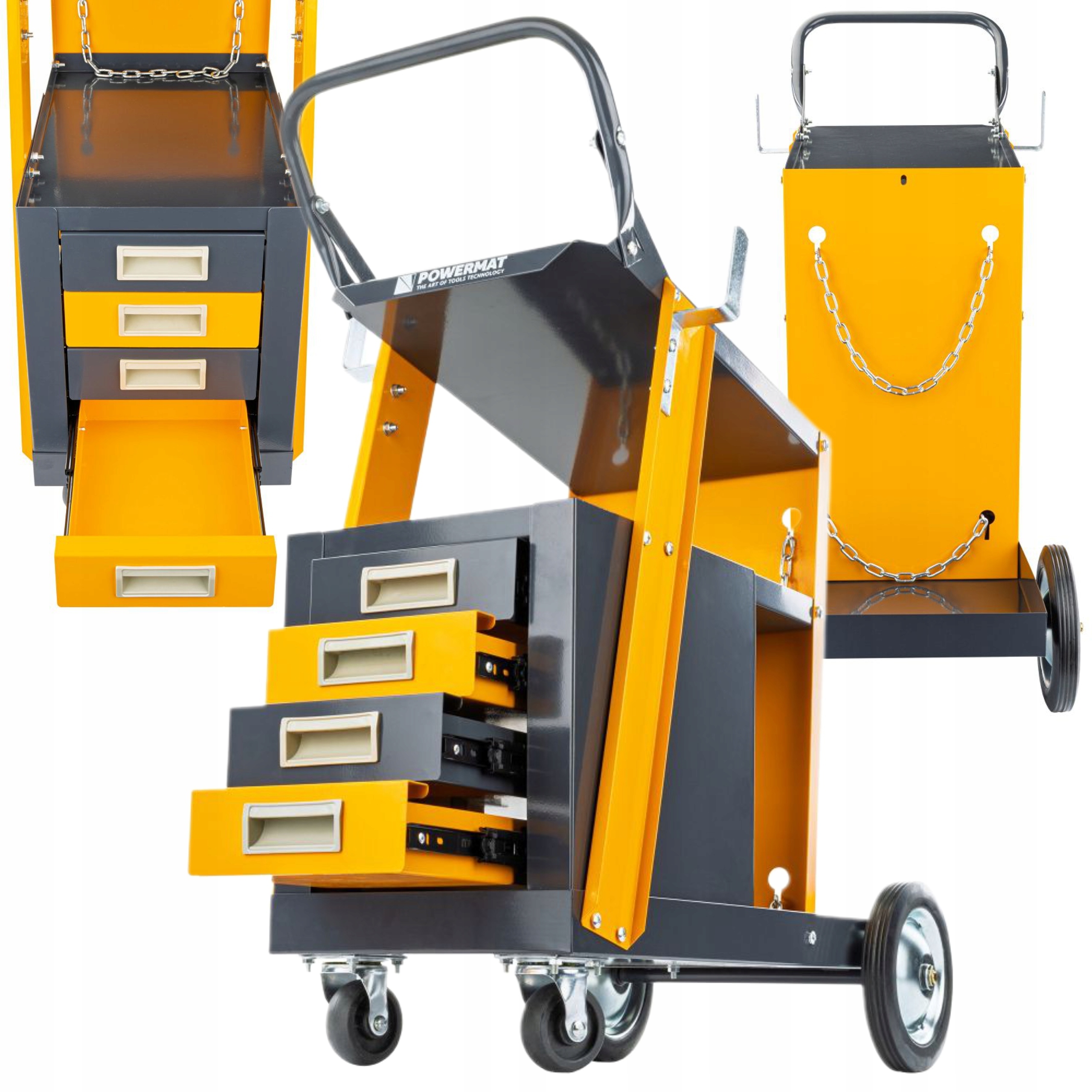 POWERMAT WÓZEK SPAWALNICZY do 100KG 4 SZUFLADY NA KÓŁKACH PM-WSP-100T1